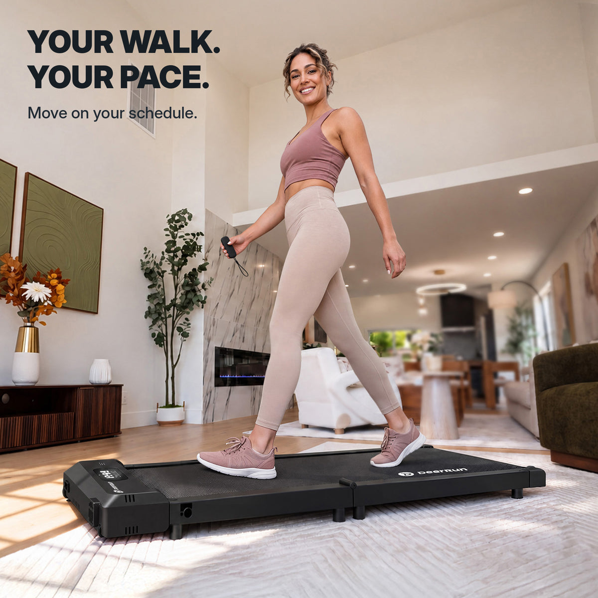 DeerRun Sleek Fold SE Fold-in-Half Walking Pad for Small Spaces