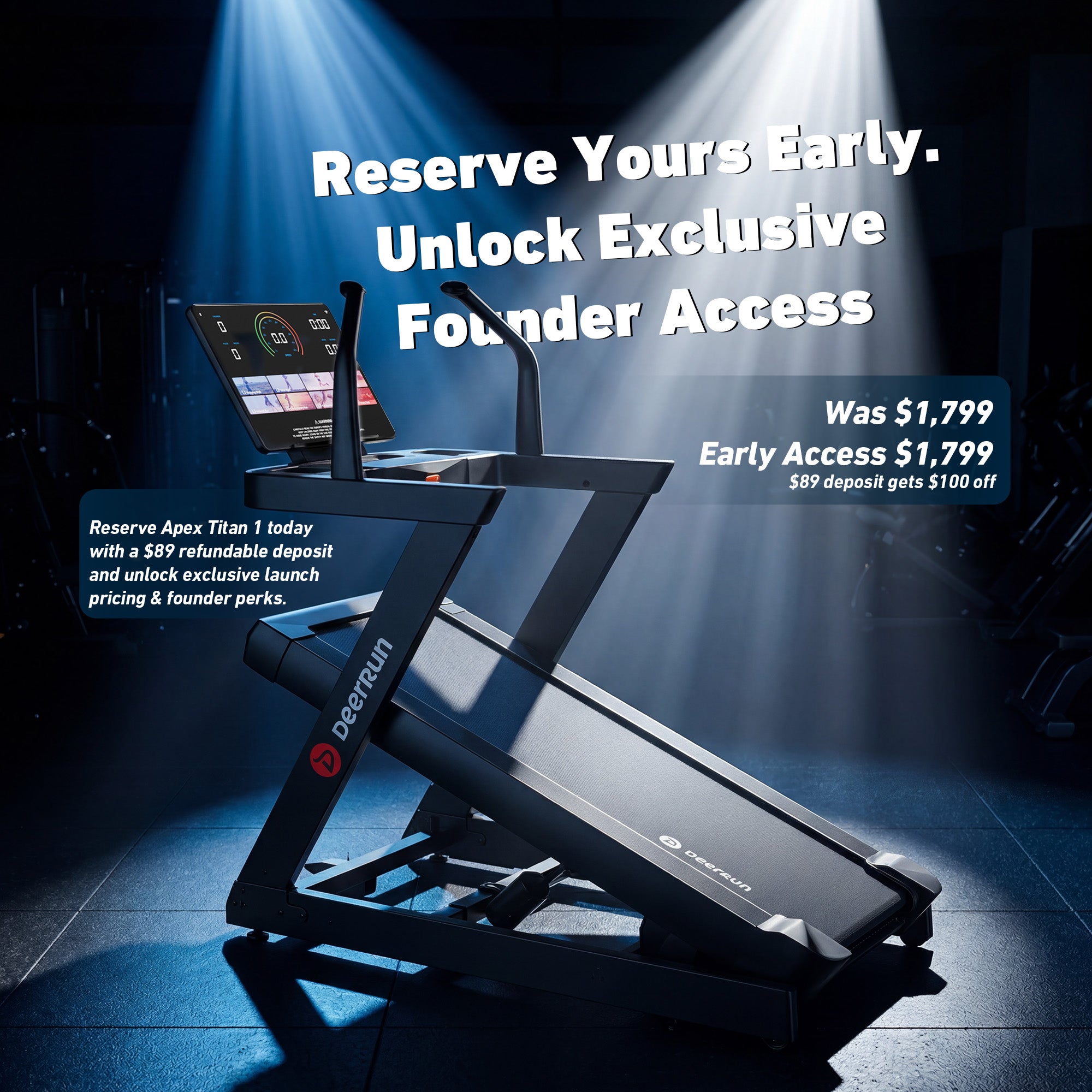 DeerRun Apex Titan 1 -6% Decline to 48% Incline Real Terrain Training Treadmill
