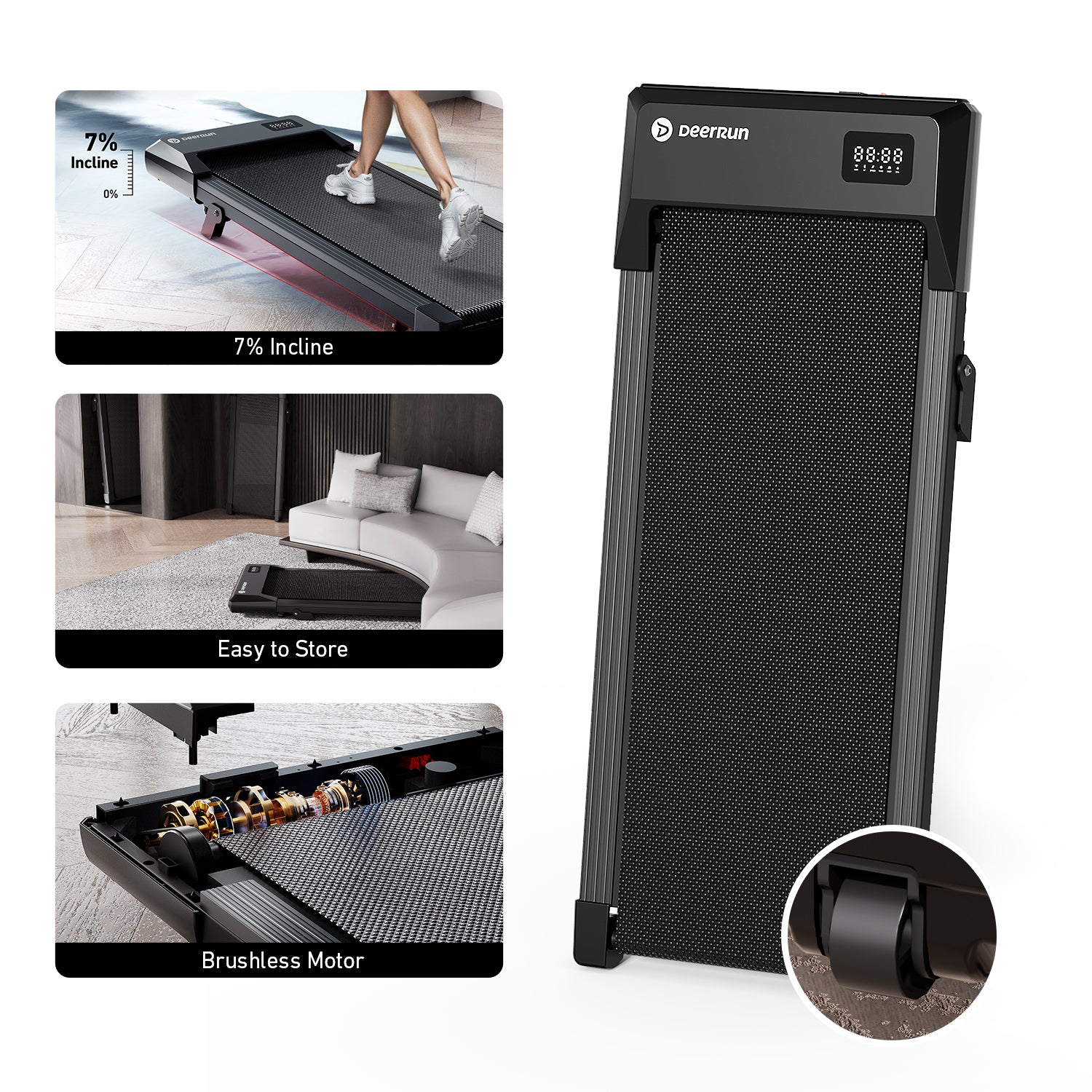 DeerRun Q2 Urban Plus Smart Walking Pad with 7% Incline for Better Training