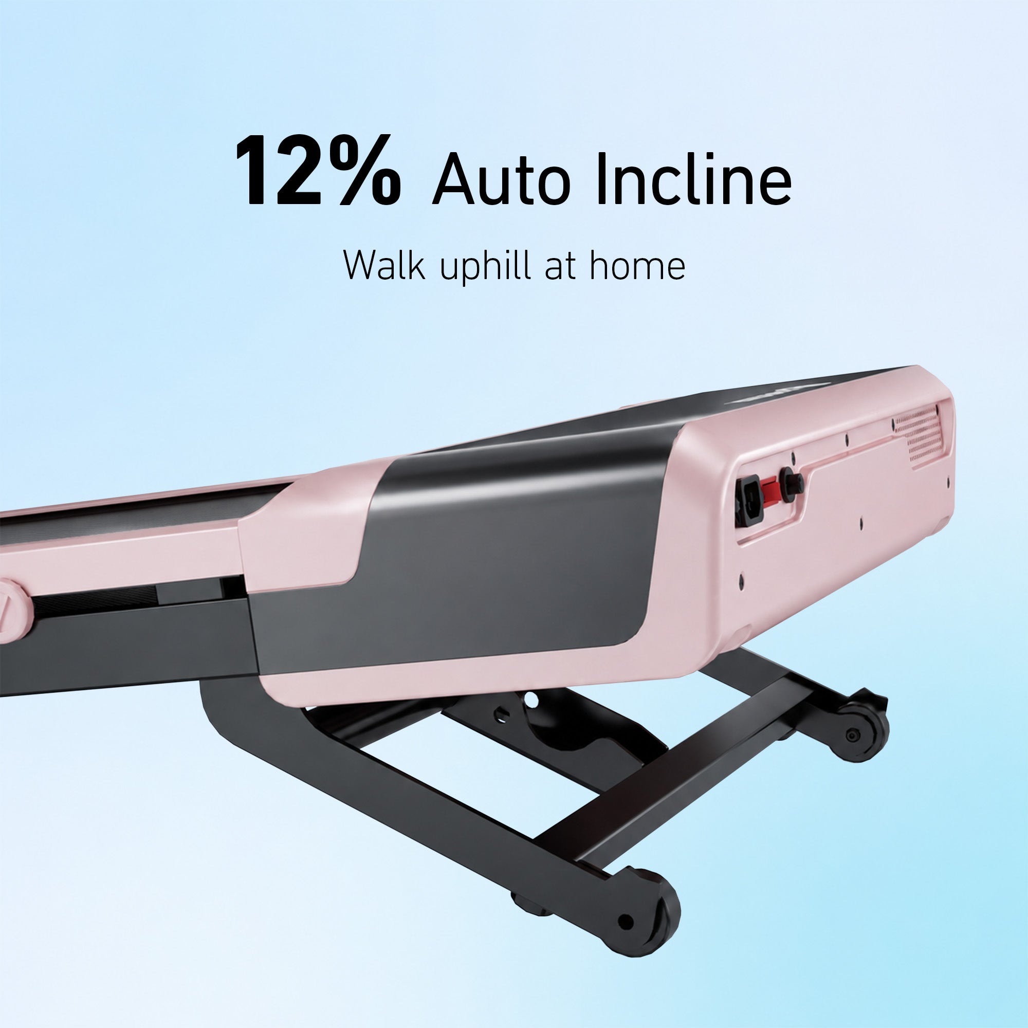 DeerRun Z10 12% Auto Incline Smart Walking Pad Treadmill with remote control Pink-Fat-burning & fitness friendly
