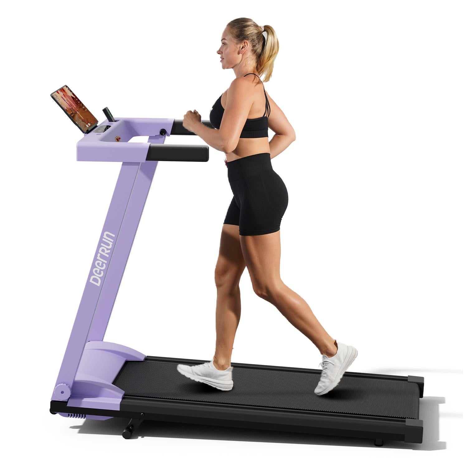 DeerRun All-New 2026 A1 Pro Move+ 6% Incline Foldable Treadmill——Upgraded Chip & NFC Support | 350 lbs, 10 mph Dreamy Violet
