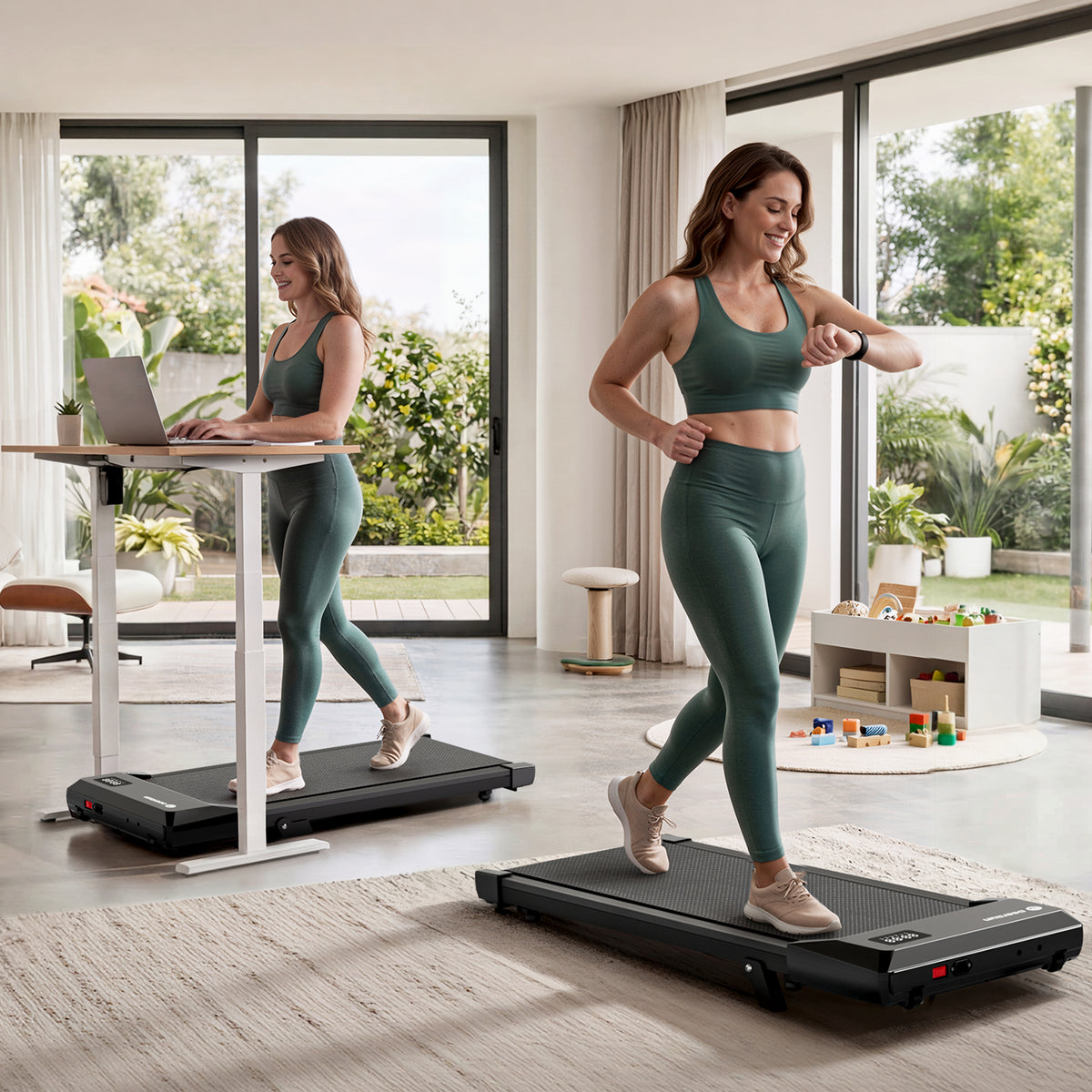 DeerRun Q2 Urban 7% Incline Under-desk Walking Pad with Smart Control | Rose Gold