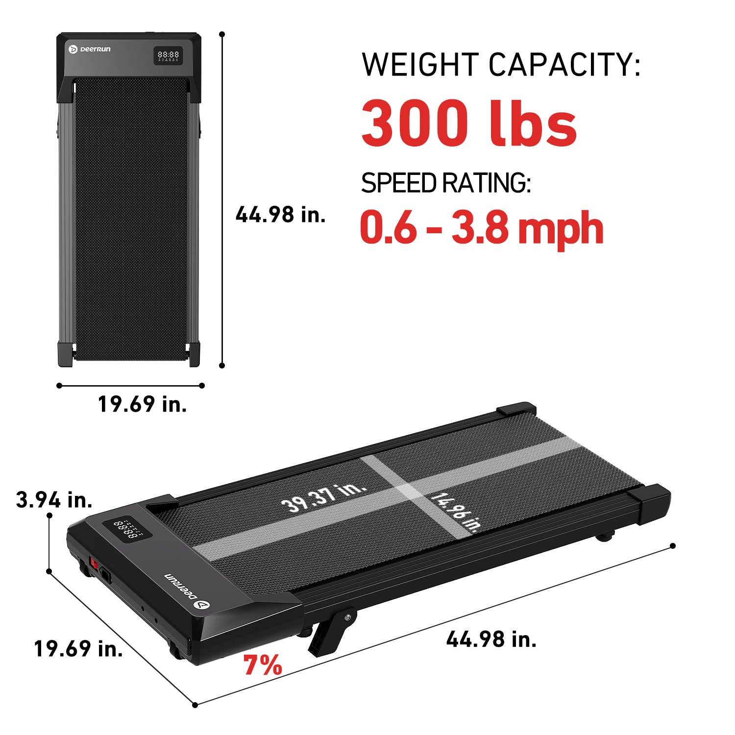 DeerRun Q2 Urban Plus Smart Walking Pad with 7% Incline for Better Training