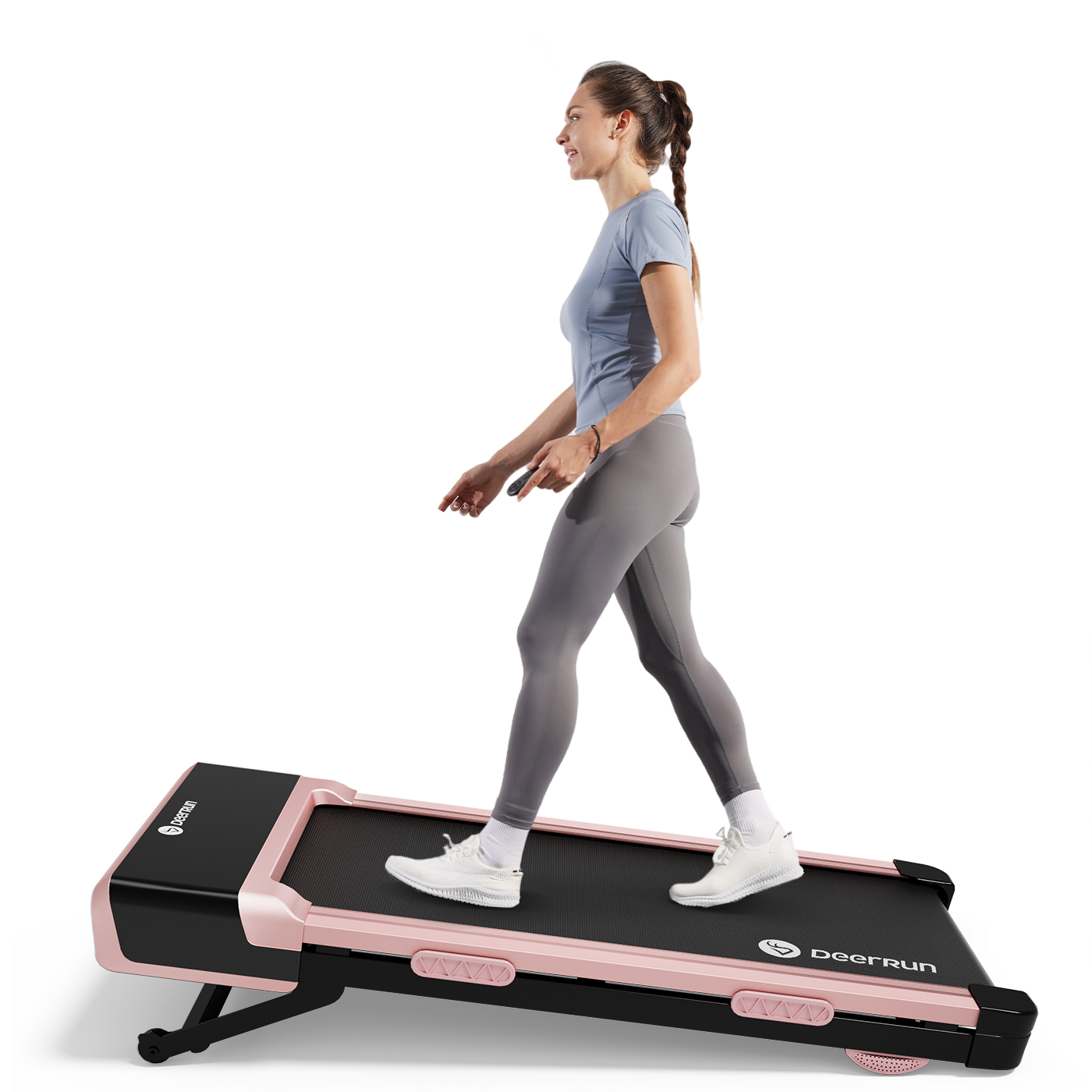 DeerRun Z10 12% Auto Incline Smart Walking Pad Treadmill with remote control-Pink
