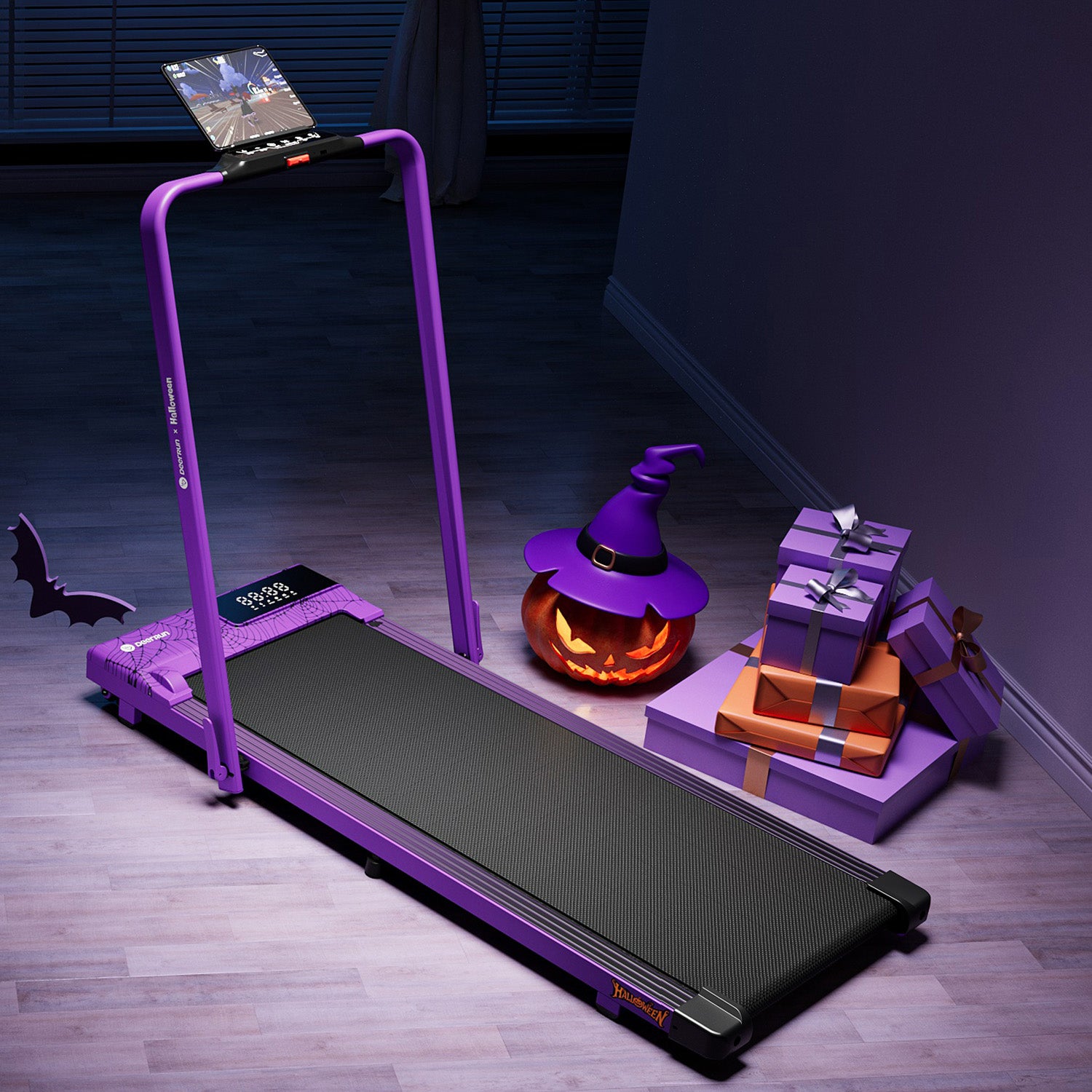 2025 Halloween Limited Edition Smart Foldable Treadmill Purple Cobweb | The Perfect Gift for Family Health