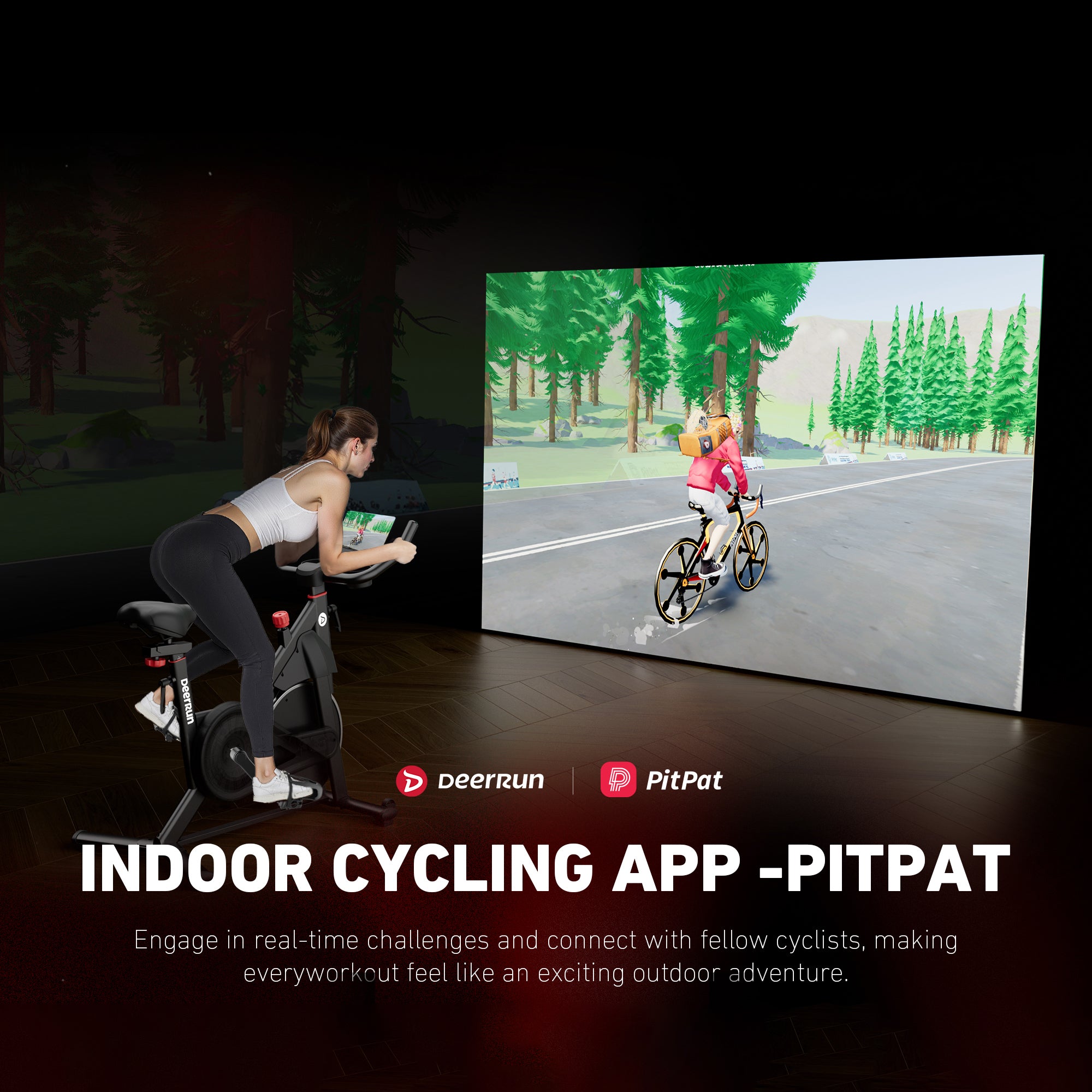 DeerRun S500 Pro King Size Indoor Exercise Bike for Tall Riders 32 Magnetic Adjustable Resistance, LED Screen