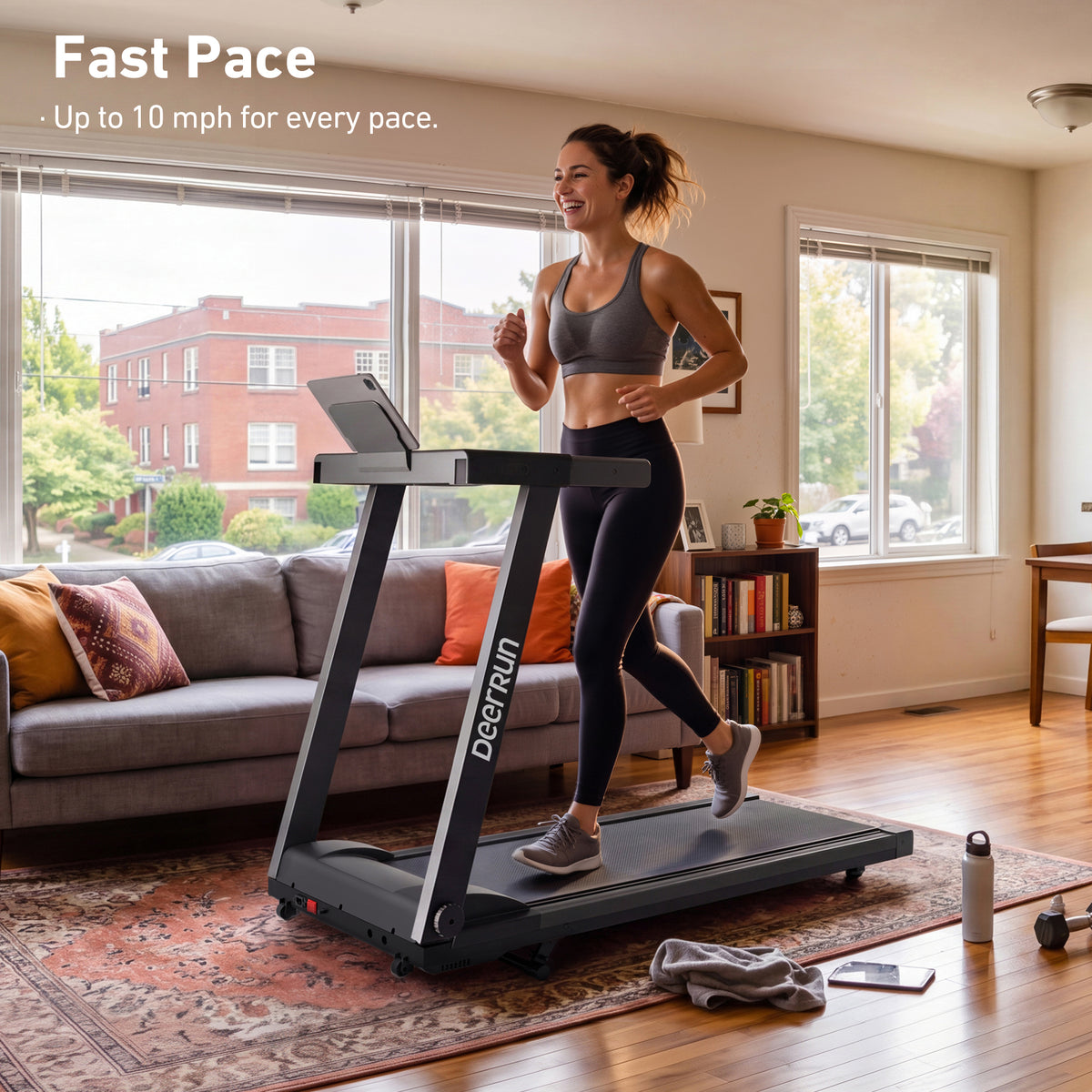 DeerRun All-New 2026 A1 Pro Move+ Smart Foldable Treadmill with 6% Inc