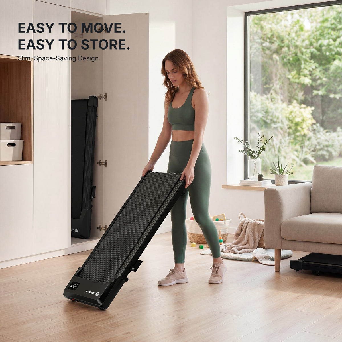 DeerRun Q2 Urban 7% Incline Walking Pad with Handrail