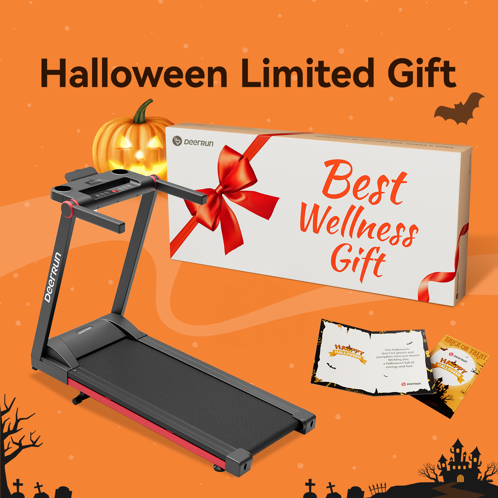 DeerRun A1 Pro Folding Smart 10 MPH Treadmill with 6% Incline