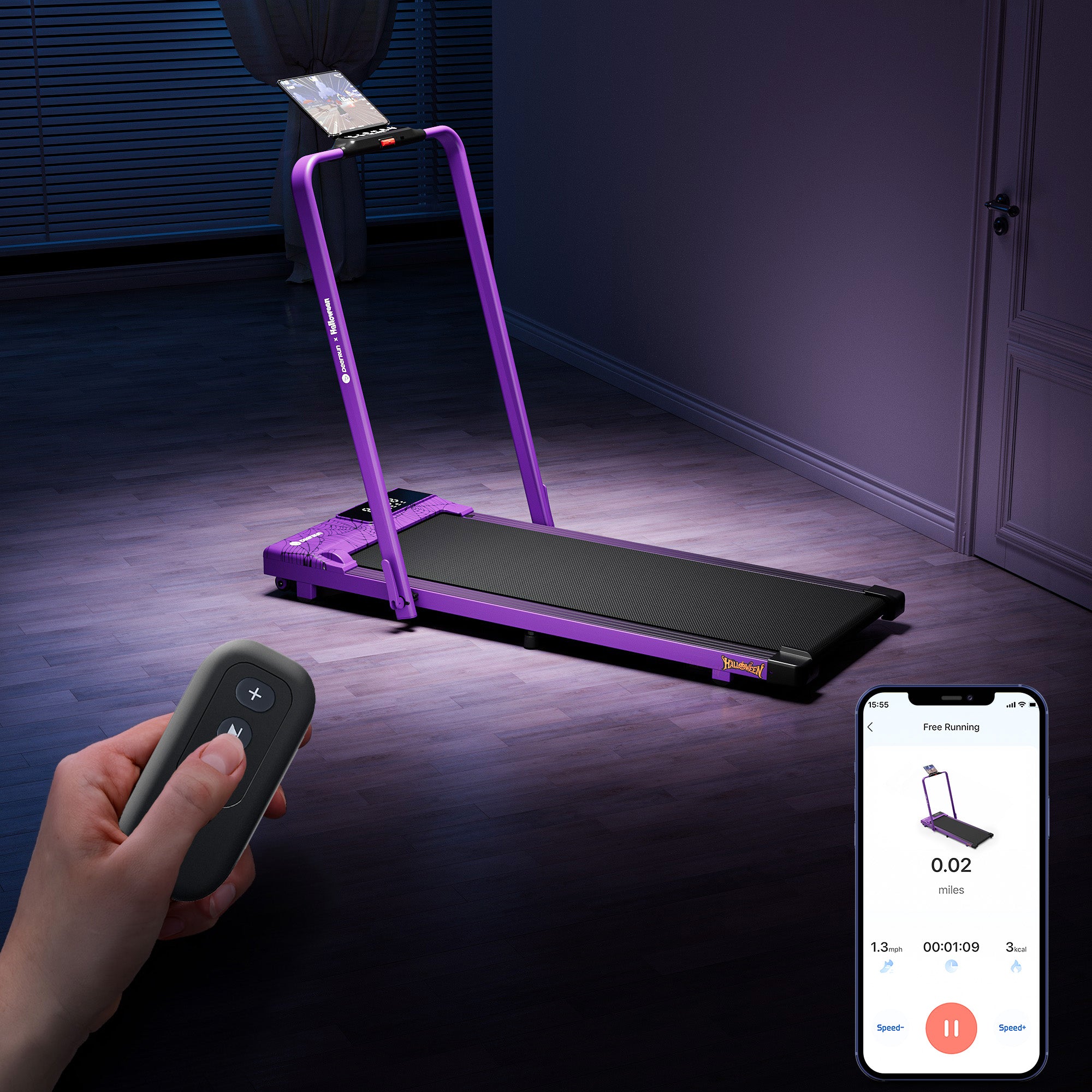 2025 Halloween Limited Edition Smart Foldable Treadmill Purple Cobweb | The Perfect Gift for Family Health