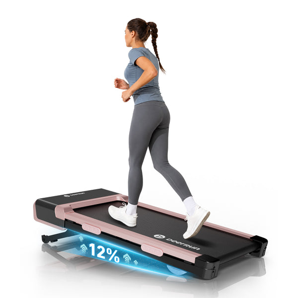 DeerRun Z10 12% Auto Incline Smart Walking Pad Treadmill with remote control Pink-Fat-burning & fitness friendly