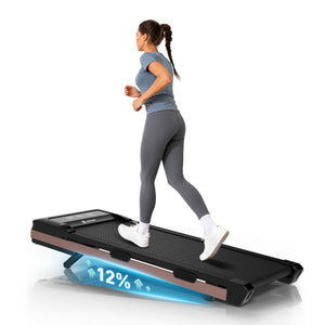 DeerRun Z10 12% Auto Incline Smart Walking Pad Treadmill with remote control-Black
