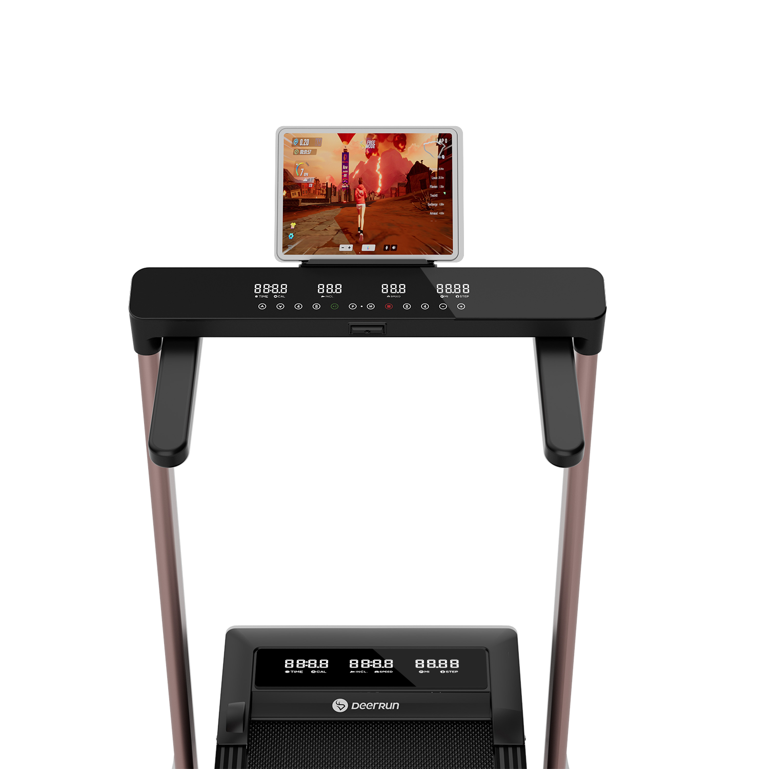 DeerRun Z10 Pro Muse Type 2 in 1 Foldable Treadmill with Remote Control, 12% Auto Incline, Rose Gold