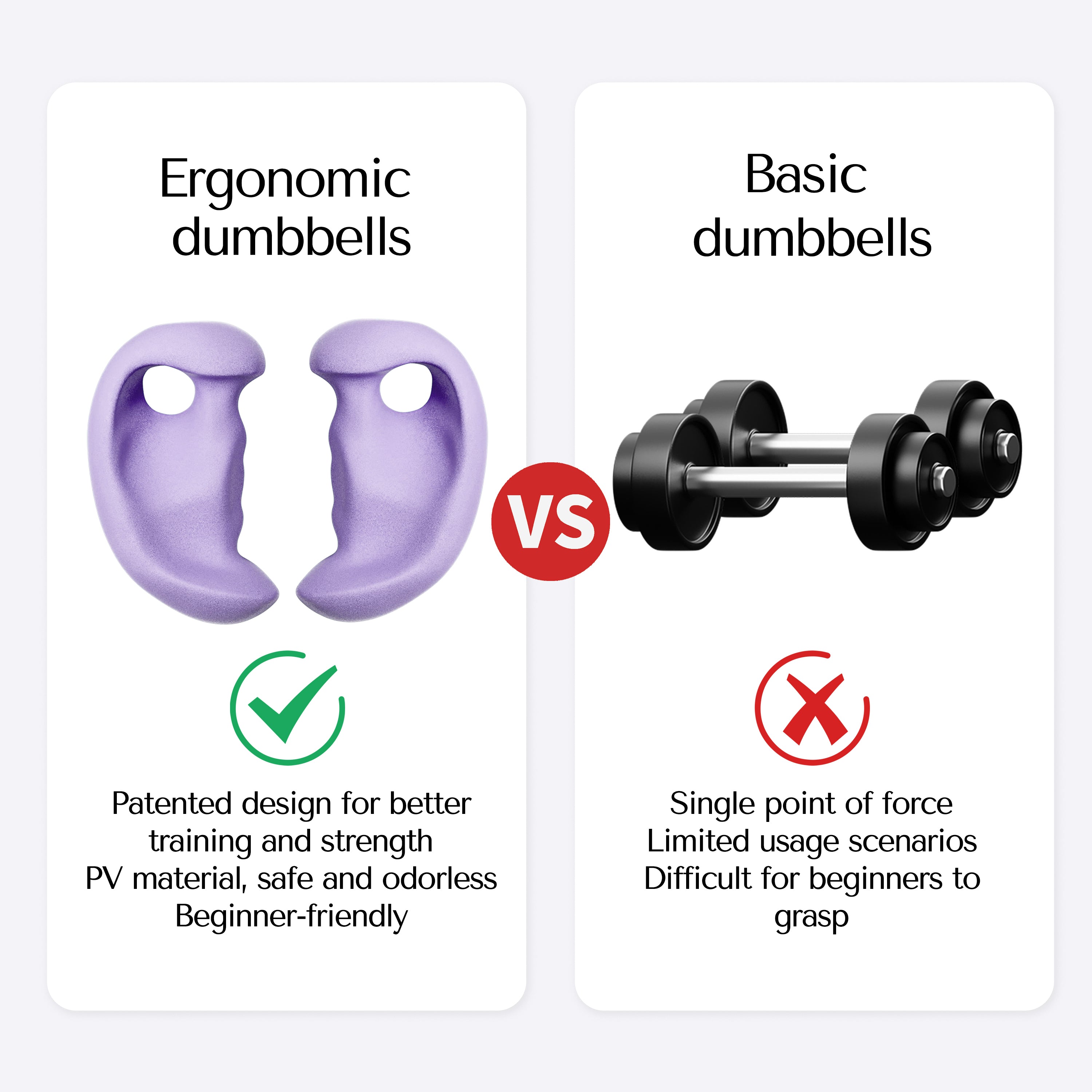 DeerRun® Ergonomic Jogging Dumbbells Pair, 3LB, 4LB, 5LB