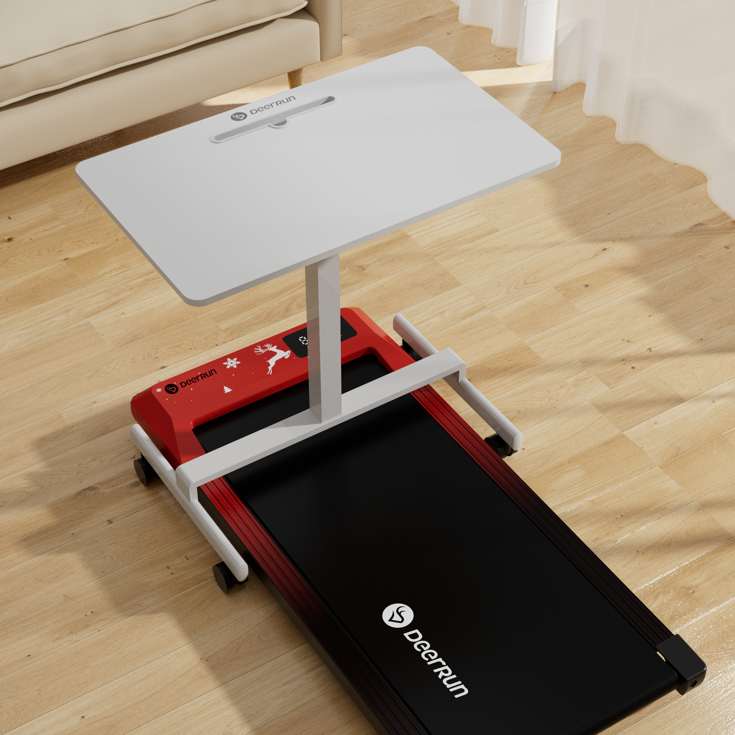 DeerRun Brand Red Under Desk Limited Edition Treadmill with Remote Control - Only Sold on Official Store