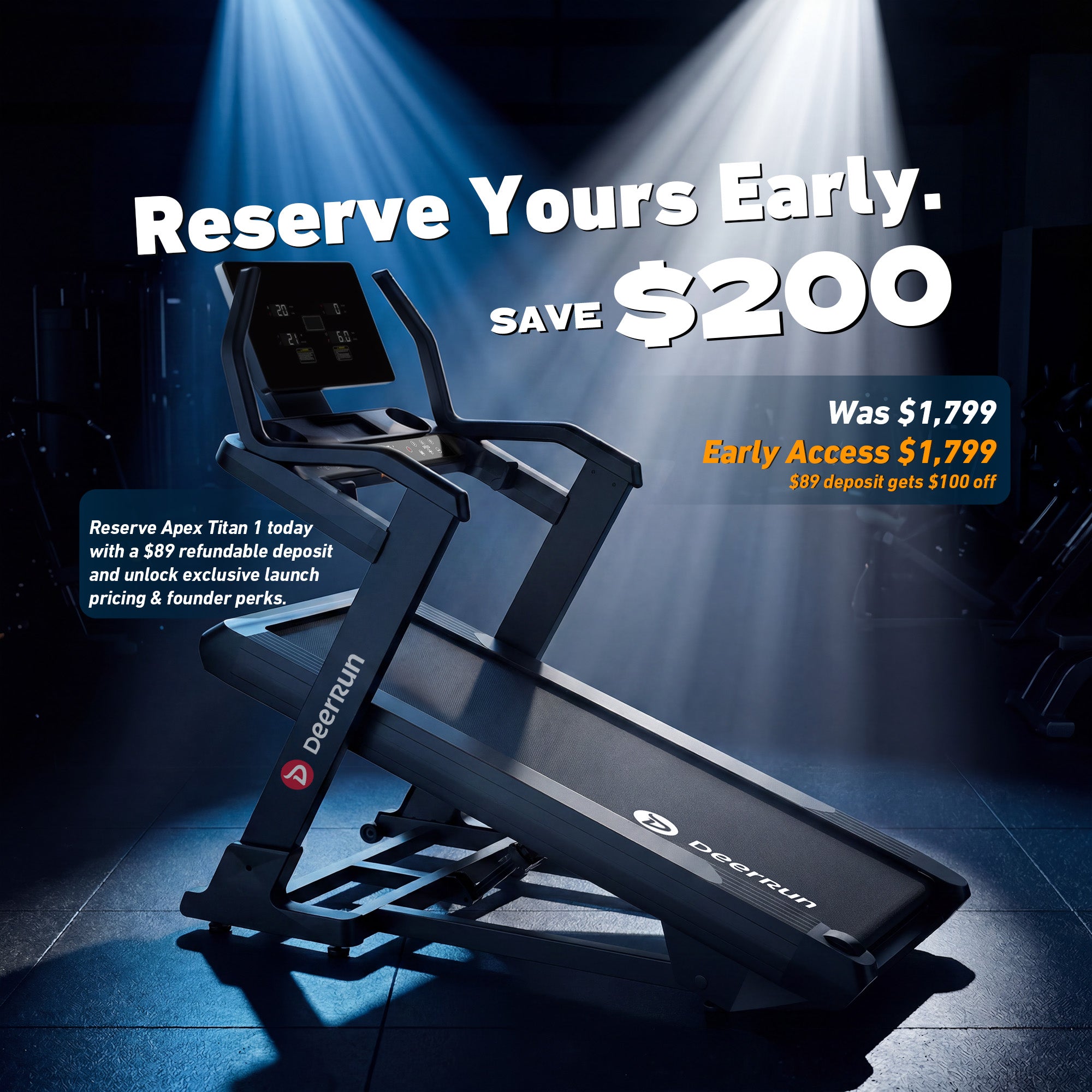 DeerRun Apex Titan 1 -6% Decline to 48% Incline Real Terrain Training Treadmill