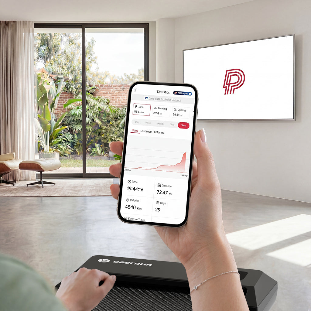 DeerRun Q2 Urban Smart Walking Pad with 7% Incline Treadmill Remote Control Black