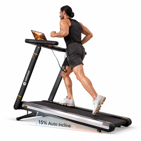 DeerRun X20 Incline Home Treadmill with 15% Auto Incline & Full Running Deck | 400 lbs, 11.3 mph