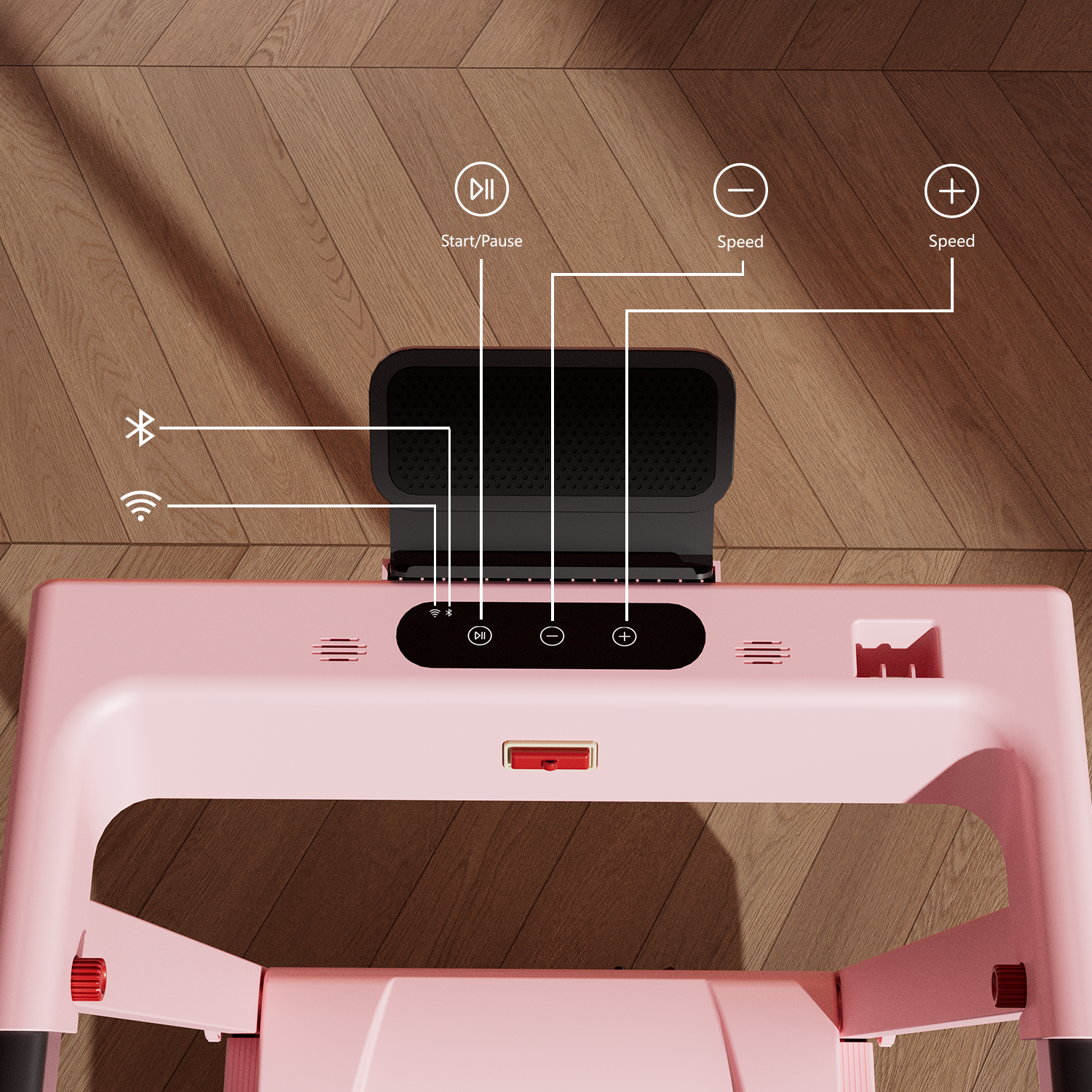DeerRun A1 Pro Anniversary Edition Folding Smart Treadmill with 6% Manual Incline Support Bluetooth & Remote Wireless Control-Elegant Pink