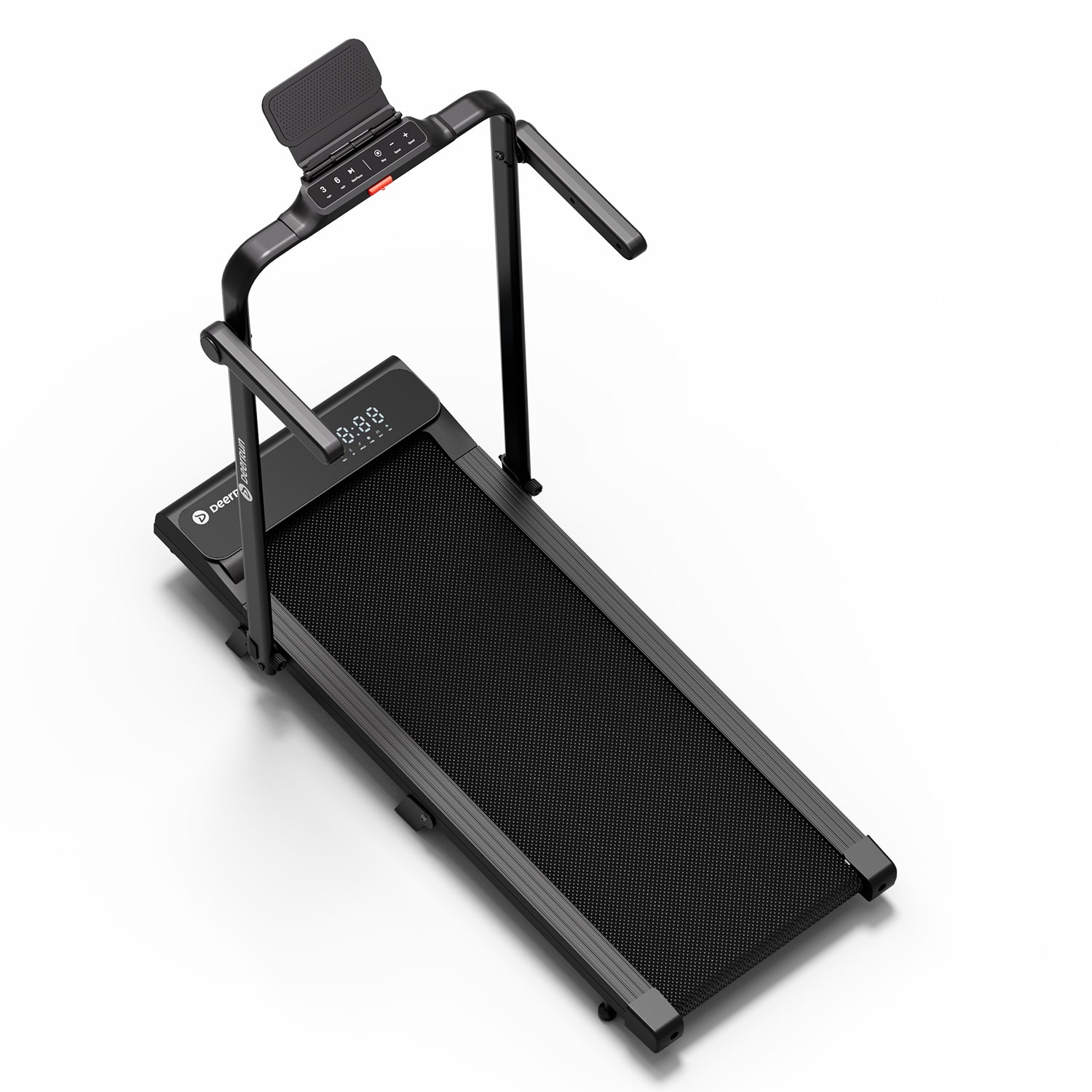 2026 New A6 Plus Handle 5% Incline 2 in 1 Foldable Treadmill with Whole Screen Upgraded Chip & NFC Support | 300 lbs, 7.5 mph, Black