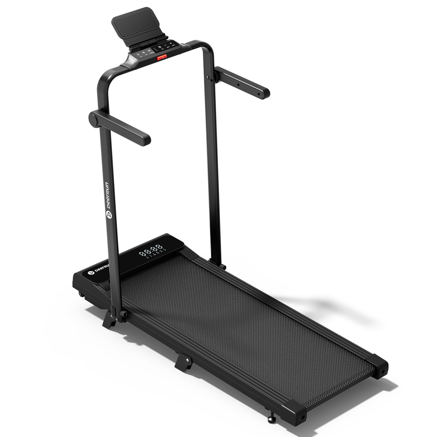 2026 New A6 Plus Handle 5% Incline 2 in 1 Foldable Treadmill with Whole Screen Upgraded Chip & NFC Support | 300 lbs, 7.5 mph, Black