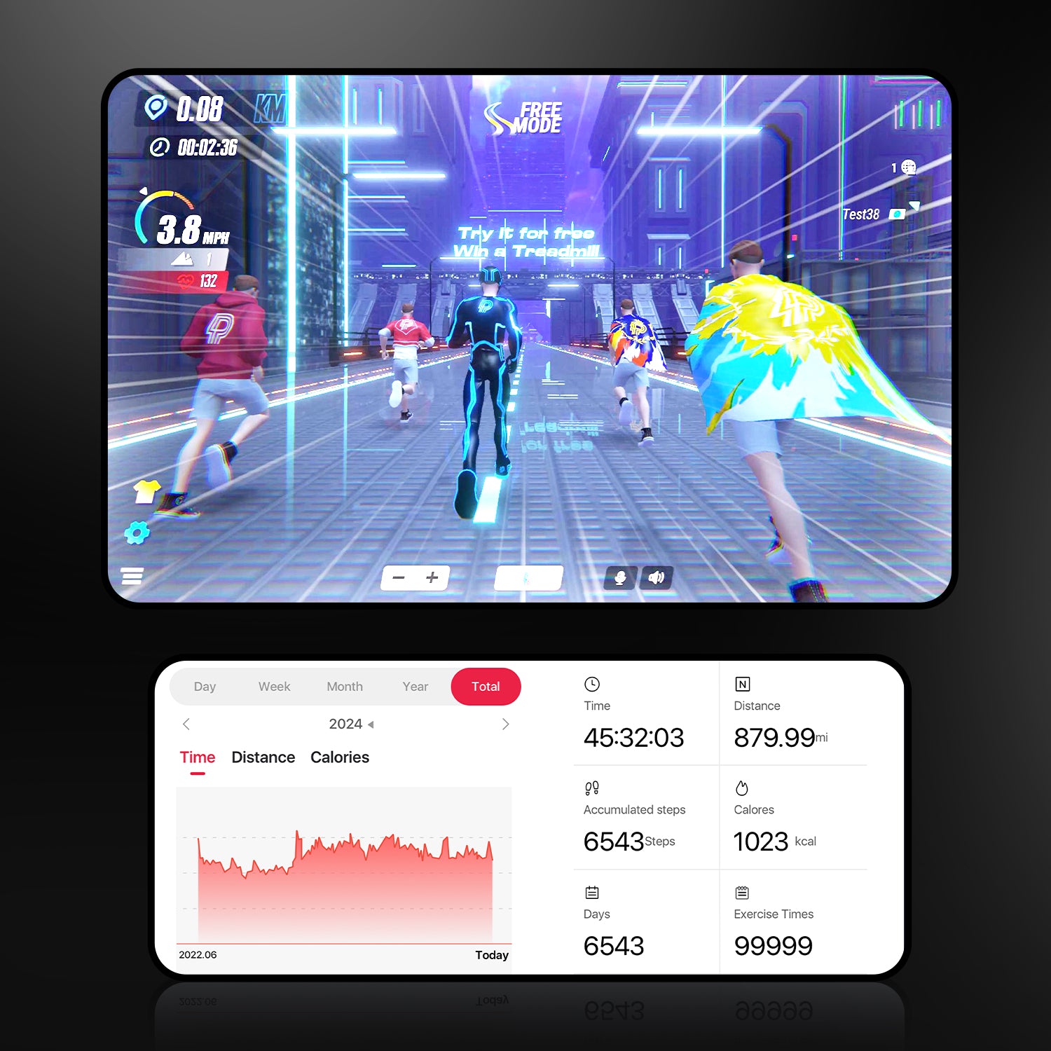 Q2 Urban Plus 7% Incline Longer belt Walking Pad Treadmill with Remote Control