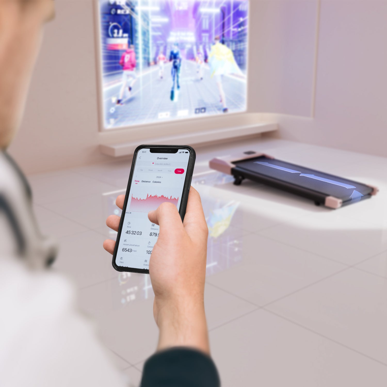 DeerRun Q2 Urban Plus Smart Walking Pad with 7% Incline for Better Training Rose Gold