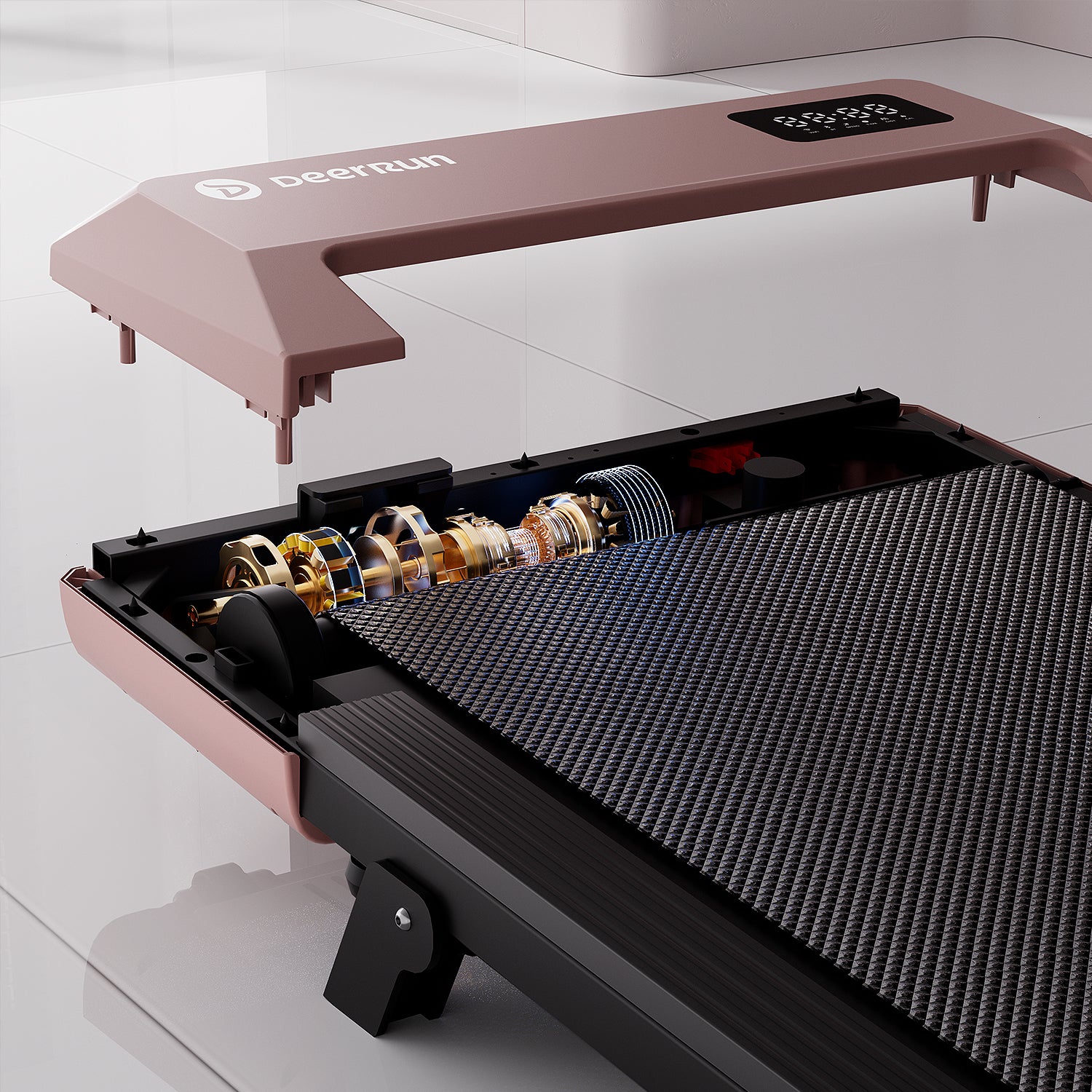 DeerRun Q2 Urban Plus Smart Walking Pad with 7% Incline for Better Training Rose Gold