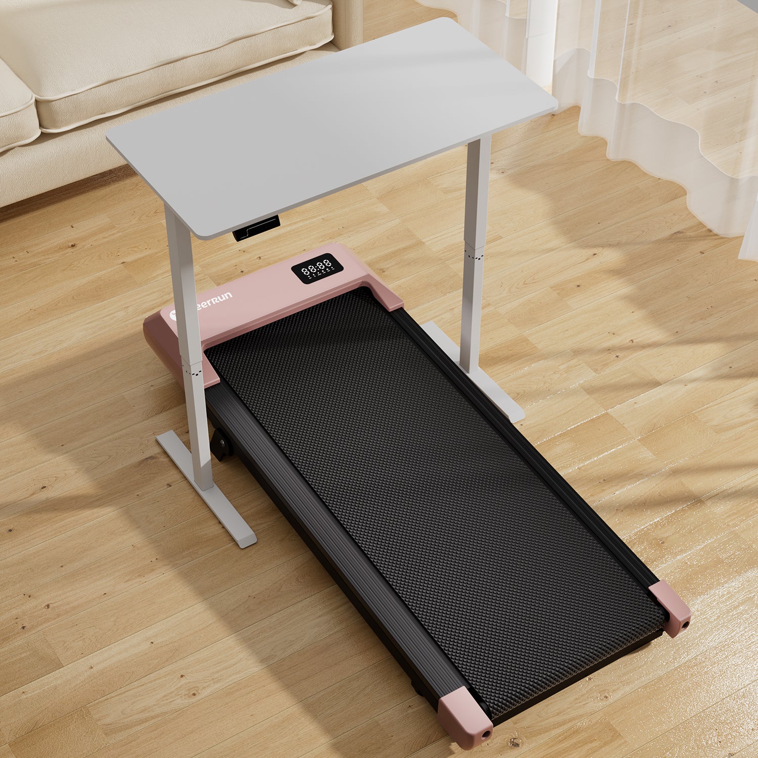 DeerRun Q2 Urban Plus Smart Walking Pad with 7% Incline for Better Training Rose Gold