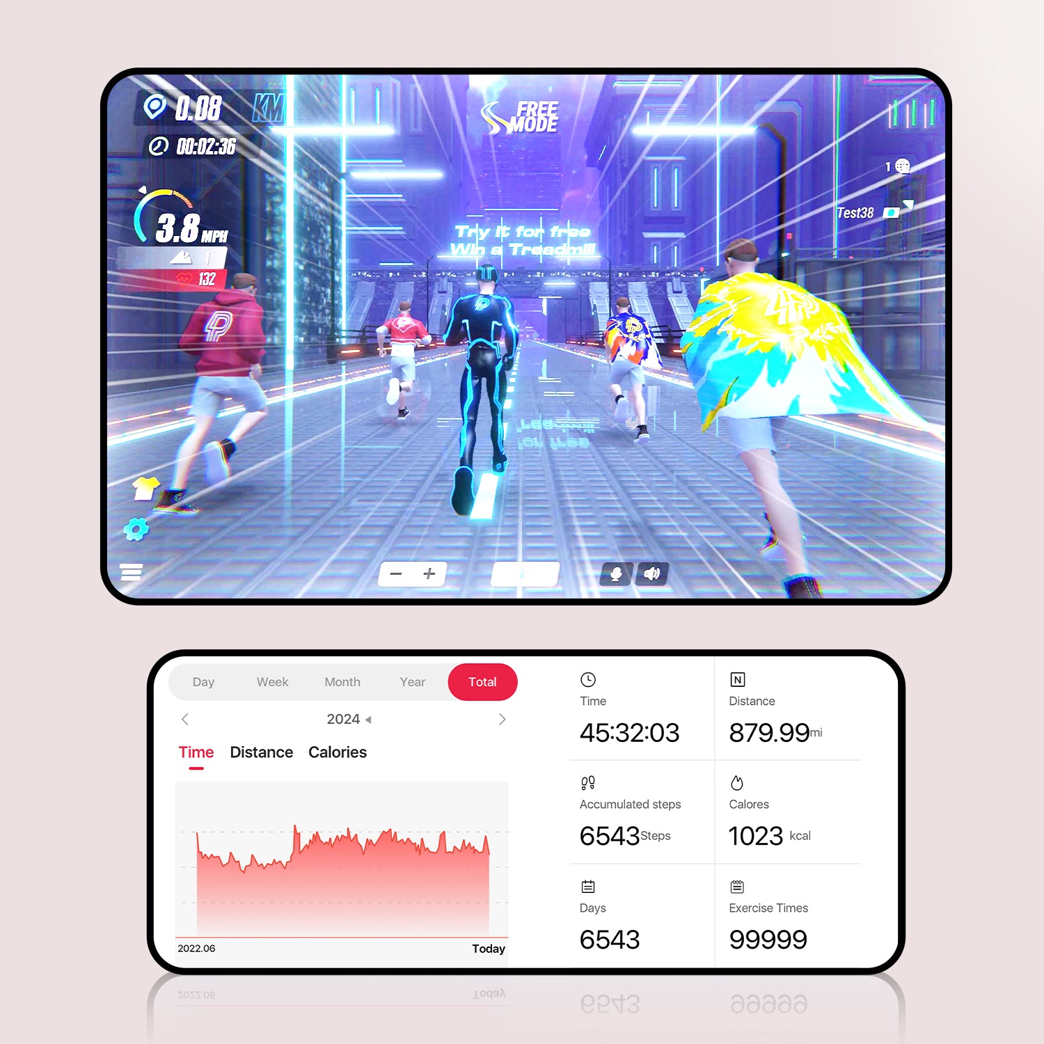 DeerRun Q2 Urban Plus Smart Walking Pad with 7% Incline for Better Training Rose Gold