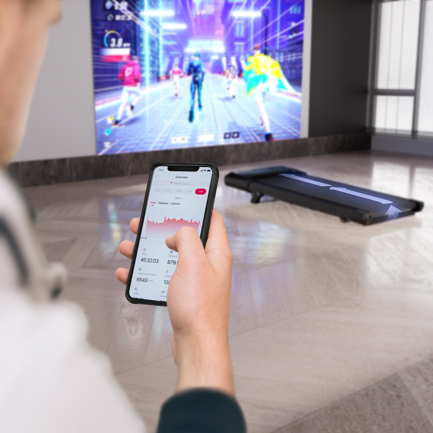 Q2 Urban Plus 7% Incline Longer belt Walking Pad Treadmill with Remote Control