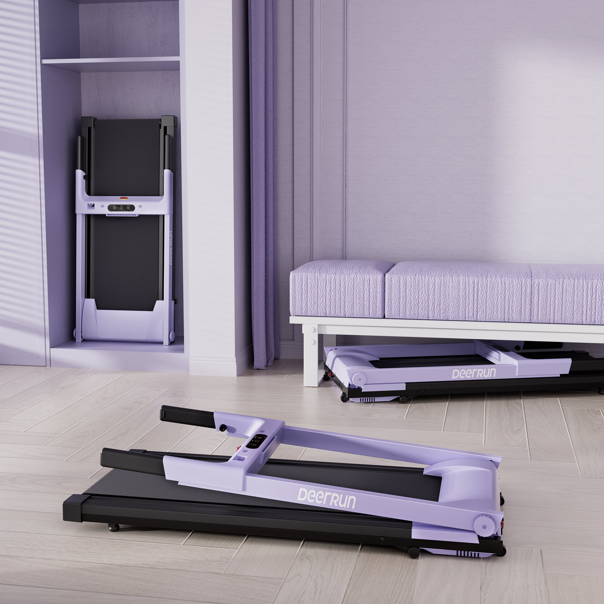 DeerRun A1 Pro Move+  6% Incline Foldable Treadmill——Upgraded Chip & NFC Support | 350Lbs, 10mph Dreamy Violet