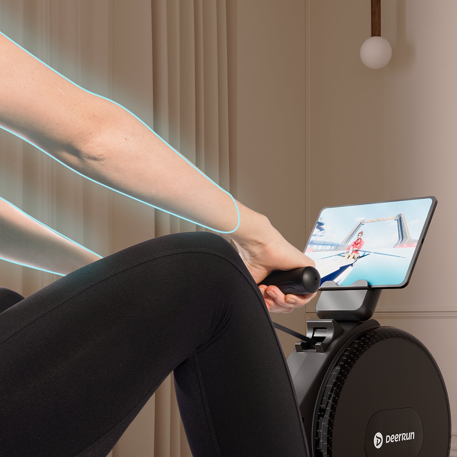 DeerRun R1 Pro Ultra-Quiet 32-Level Magnetic Resistance Smart Rower for Home