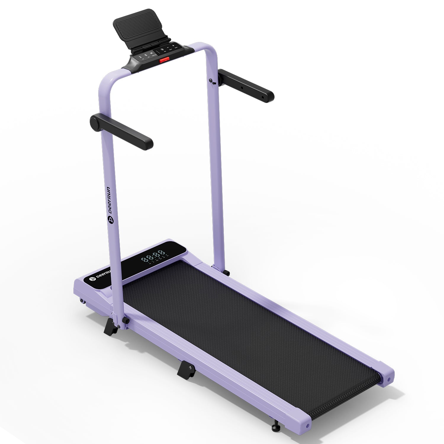 2026 New A6 Plus Handbar 5% Incline 2 in 1 Foldable Treadmill with Whole Screen Upgraded Chip & NFC Support | 300Lbs, 7.5Mph, Purple