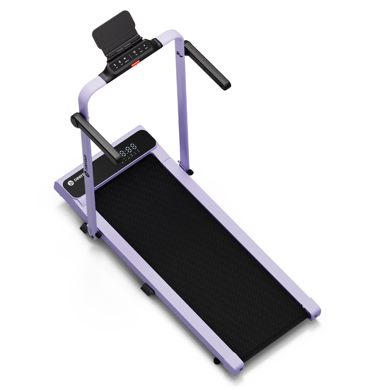 2026 New A6 Plus Handbar 5% Incline 2 in 1 Foldable Treadmill with Whole Screen Upgraded Chip & NFC Support | 300Lbs, 7.5Mph, Purple
