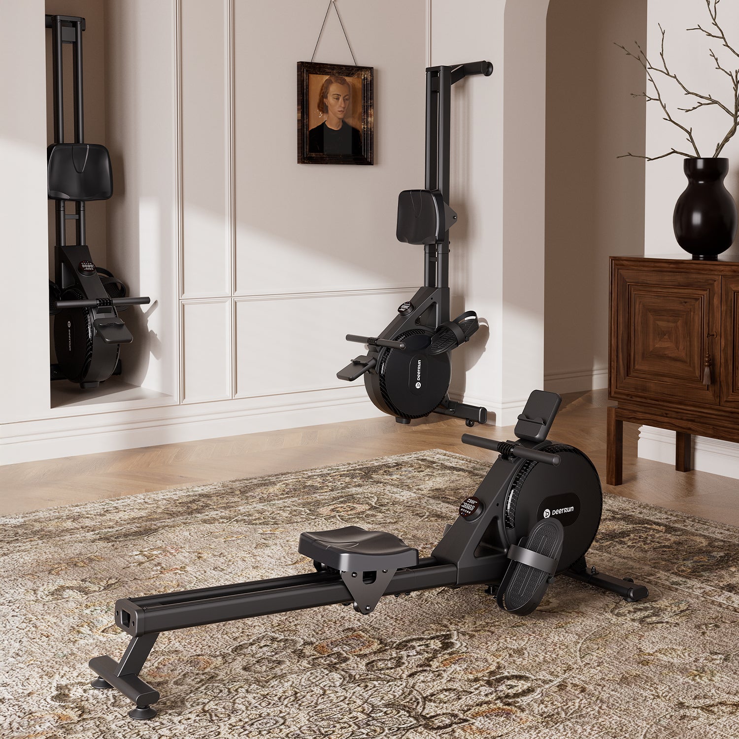 DeerRun R1 Pro Ultra-Quiet 32-Level Magnetic Resistance Smart Rower for Home