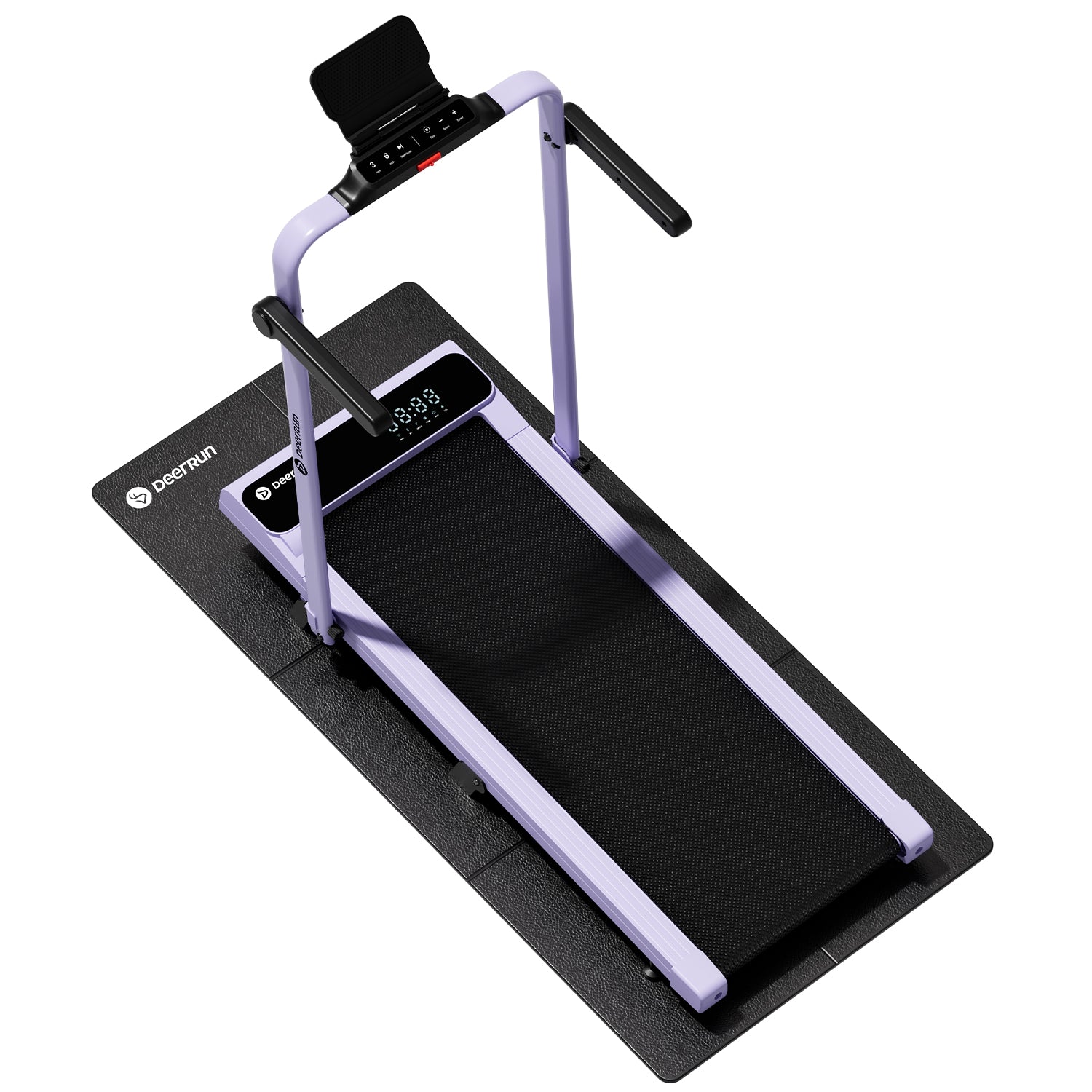 2026 New A6 Plus Handbar 5% Incline 2 in 1 Foldable Treadmill with Whole Screen Upgraded Chip & NFC Support | 300Lbs, 7.5Mph, Purple