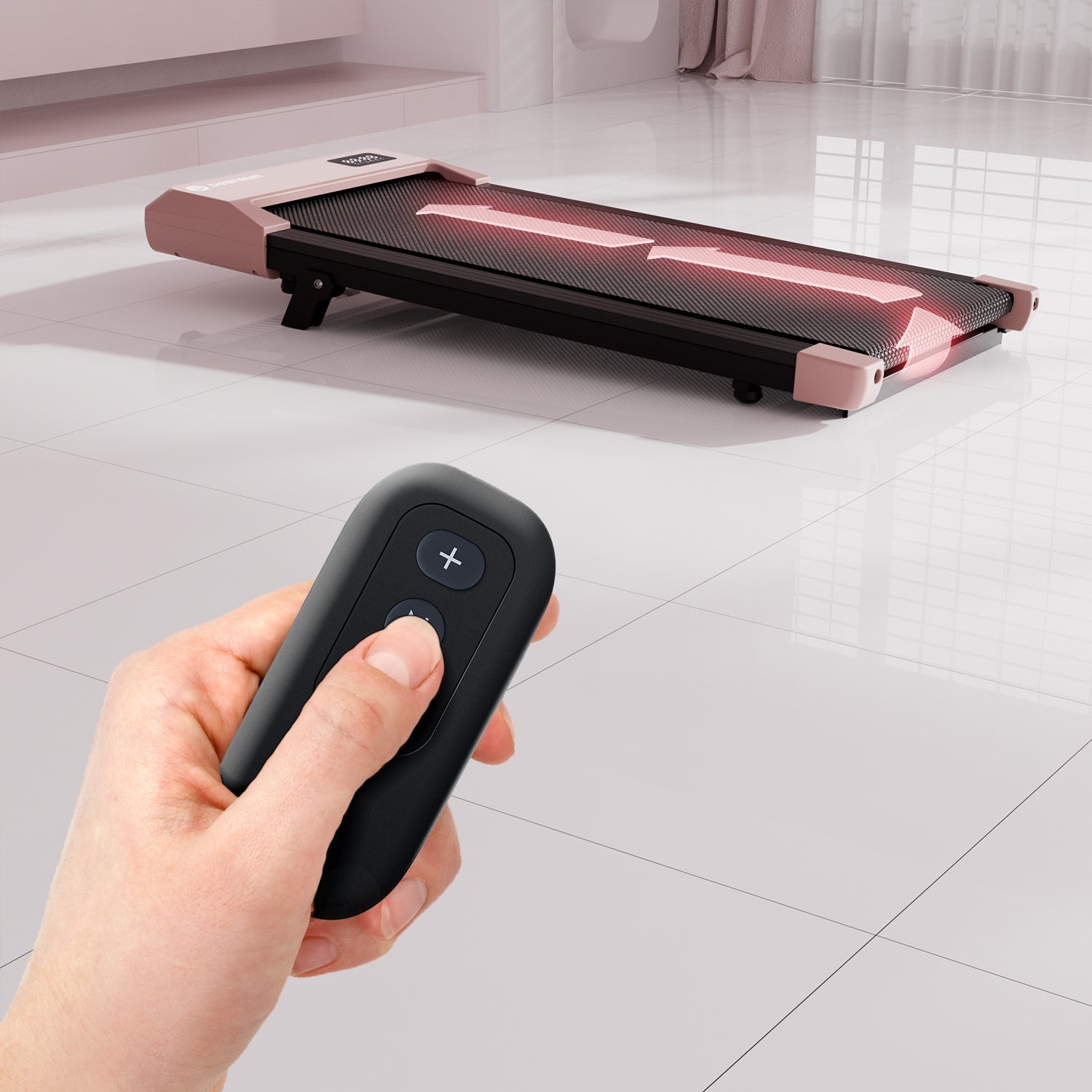 DeerRun Q2 Urban 7% Incline Smart Walking Pad Treadmill with Remote Control Rose Gold