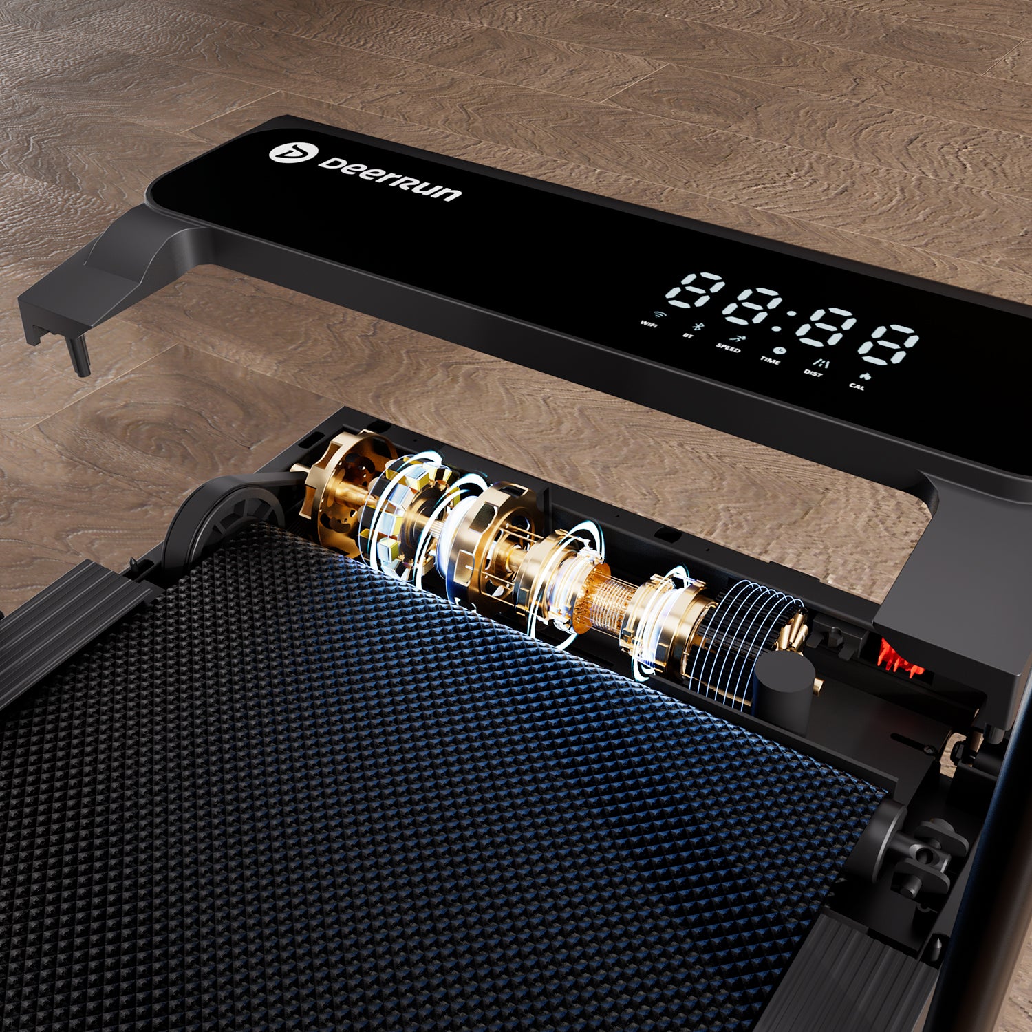 2026 New A6 Plus Handle 5% Incline 2 in 1 Foldable Treadmill with Whole Screen Upgraded Chip & NFC Support | 300 lbs, 7.5 mph, Black