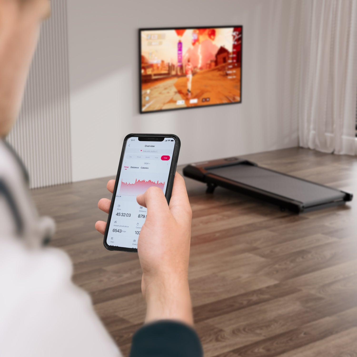 DeerRun Q2 Urban 7% Incline Smart Walking Pad Treadmill with Remote Control Black