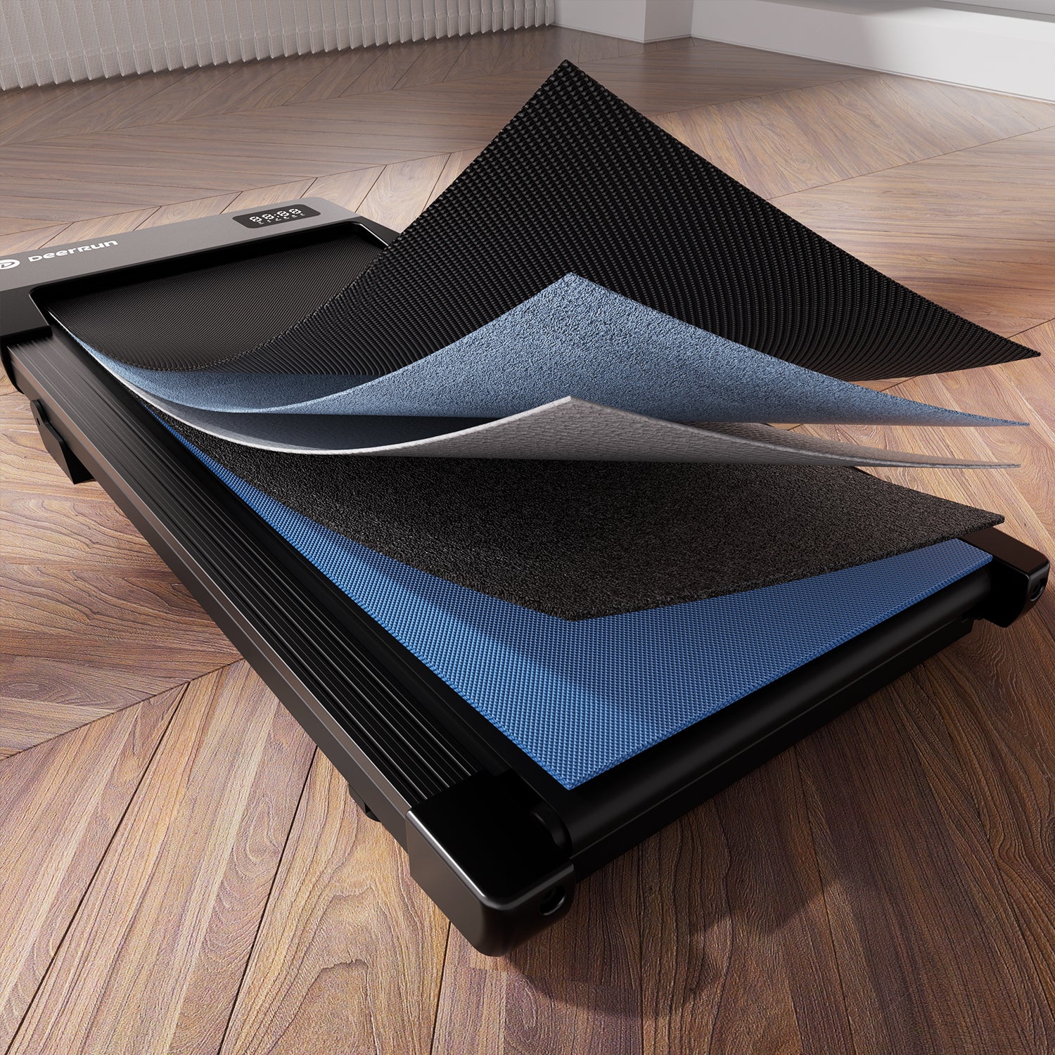 DeerRun Q2 Urban 7% Incline Smart Walking Pad Treadmill with Remote Control Black