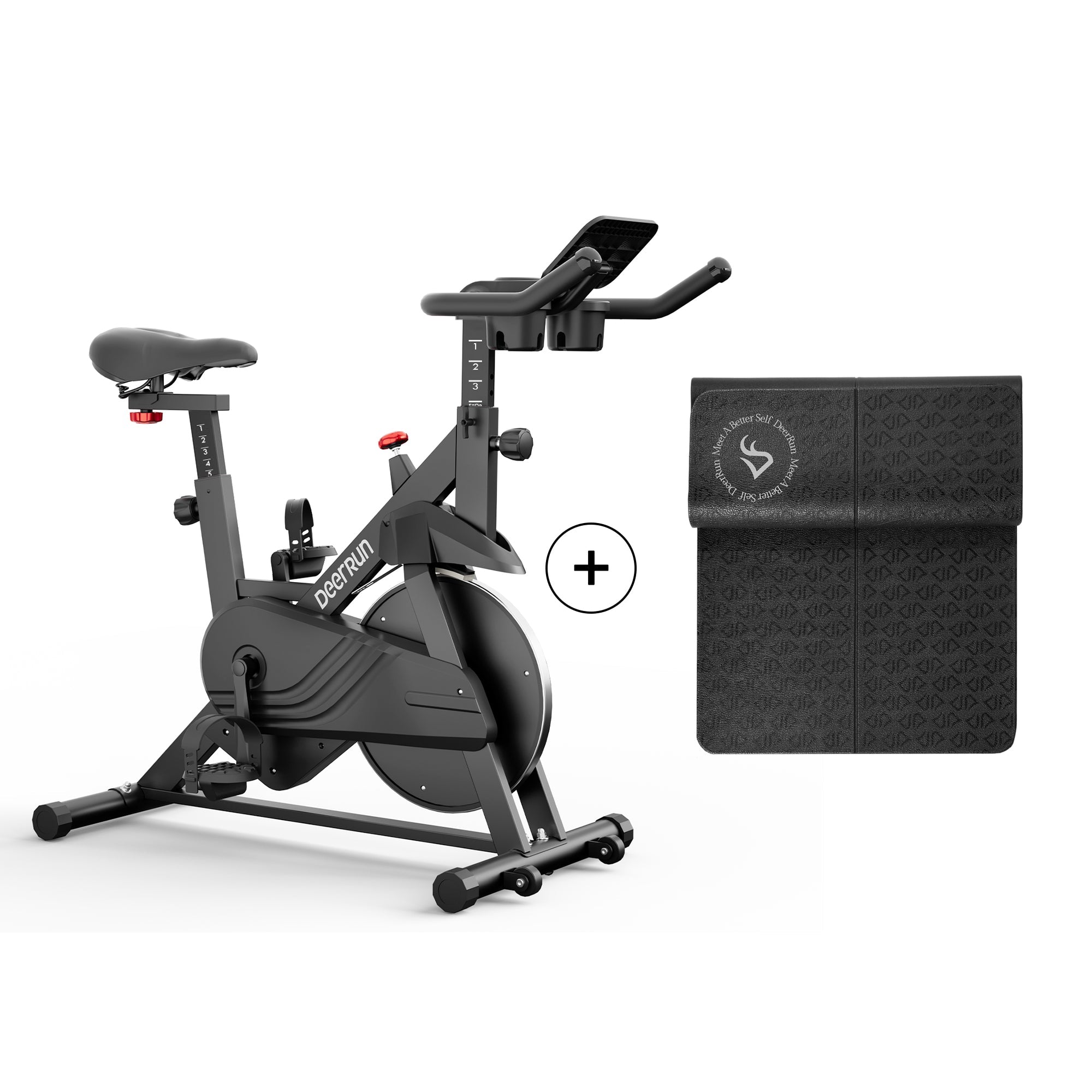 DeerRun S500 Indoor Smart Stationary Cycling Bike with PitPat App, 1-32 Magnetic Resistance-Black