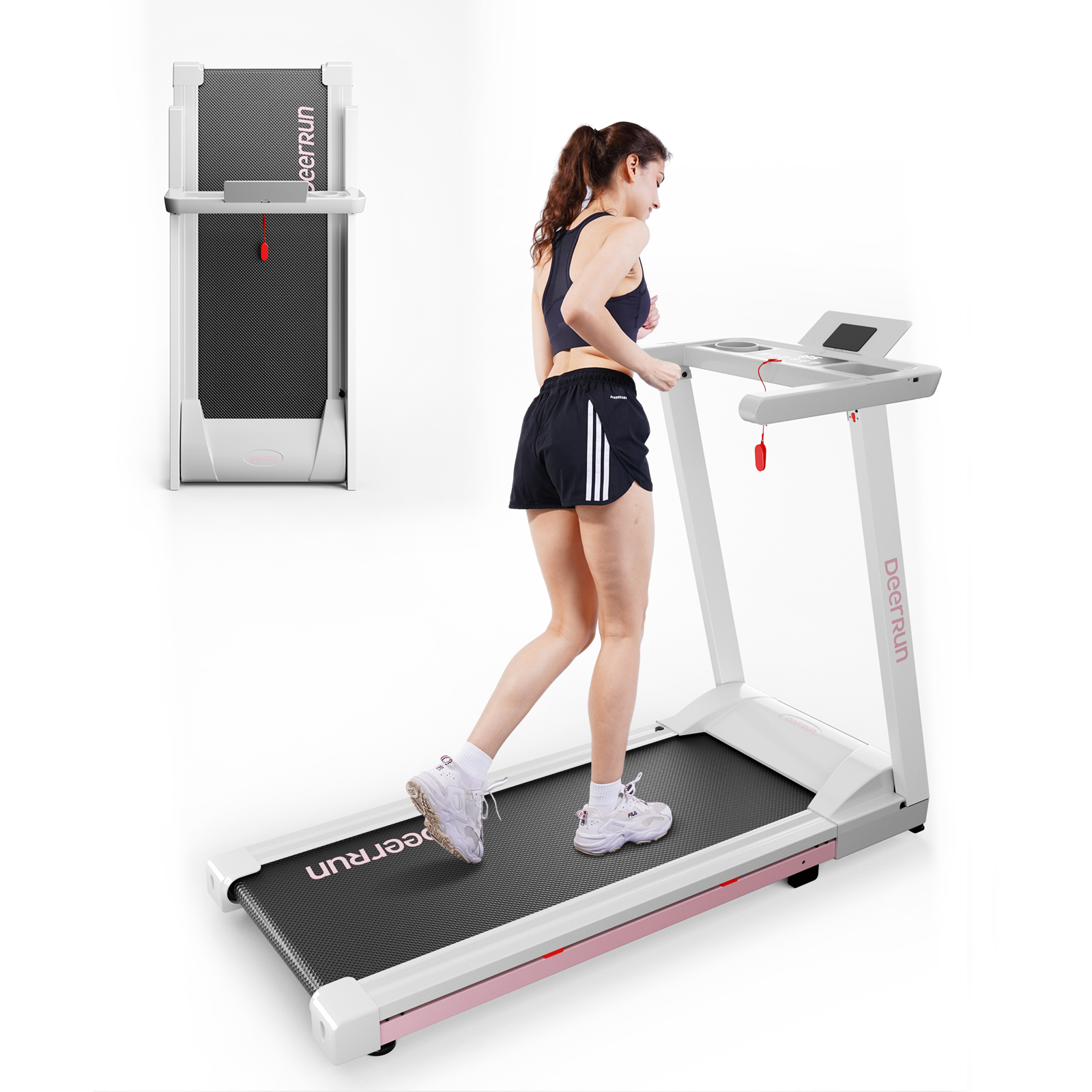 DeerRun A1 Folding Smart Treadmill 0% Incline Bluetooth App & Wireless Remote Control