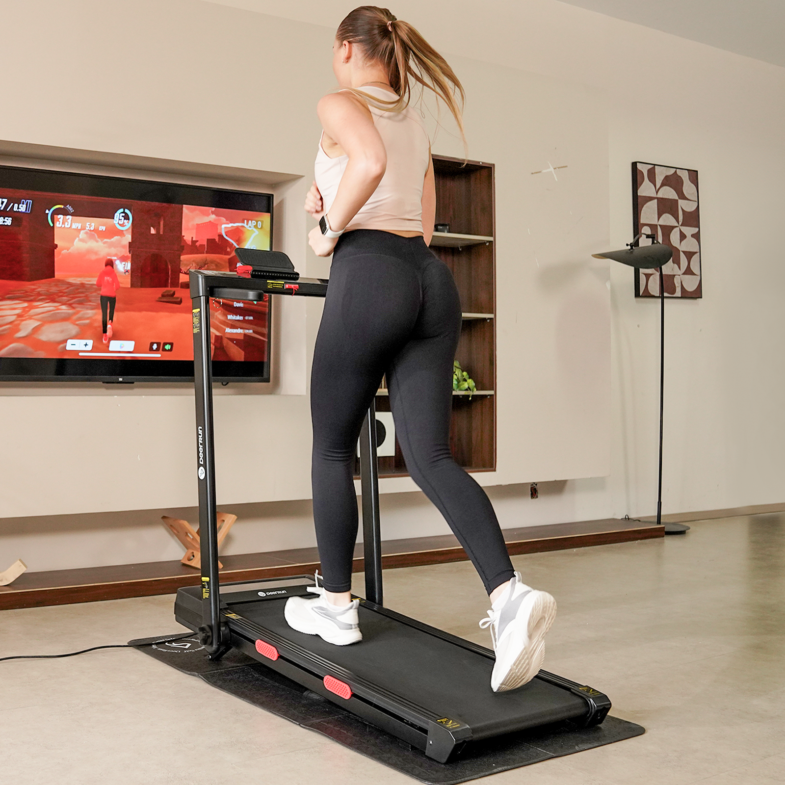 DeerRun Z10 Pro Muse Type 2 in 1 Foldable Treadmill with Remote Control, 12% Auto Incline - Black