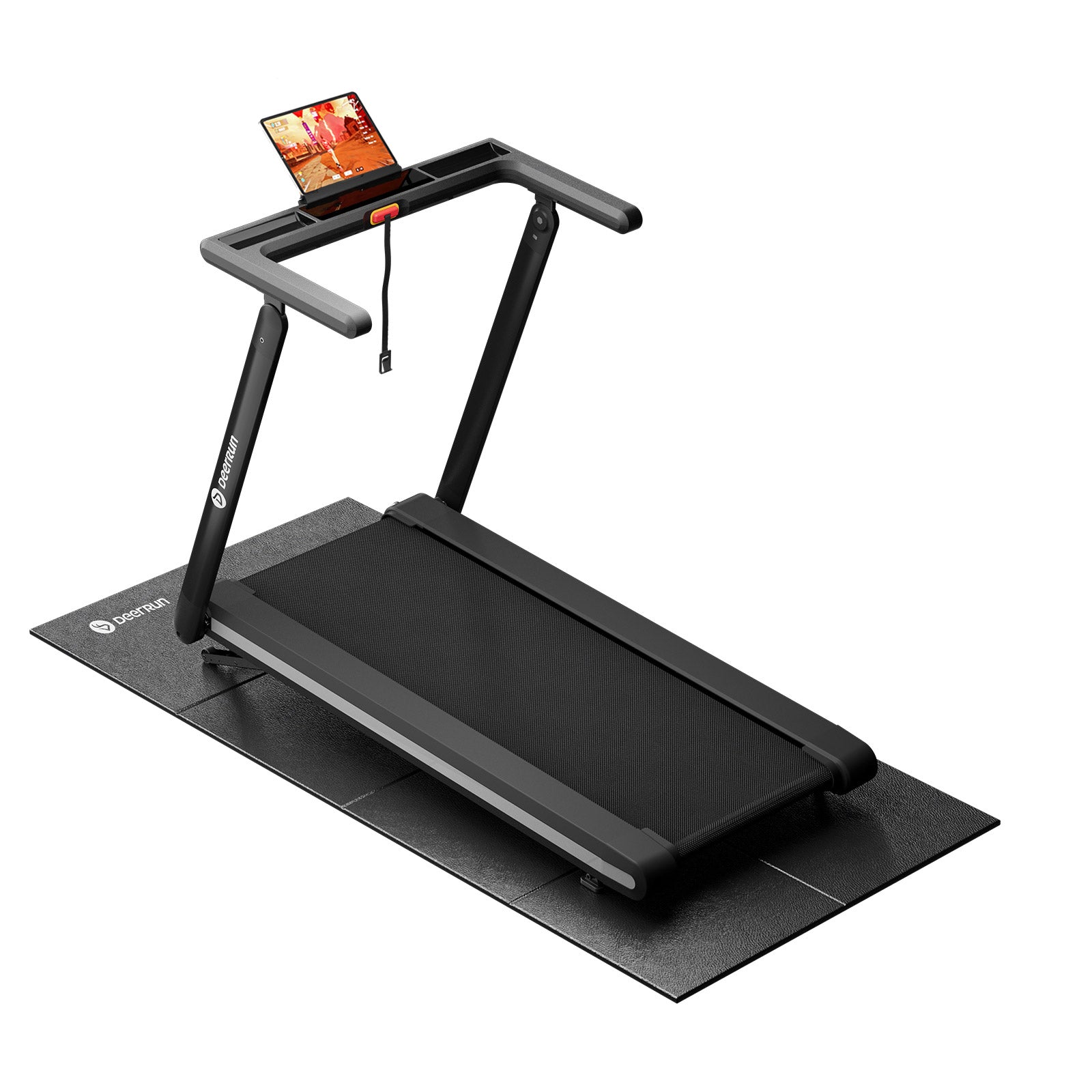 DeerRun X20 Treadmill with 15% Auto Incline Full Running Deck Treadmill Support Bluetooth & Remote Wireless Control