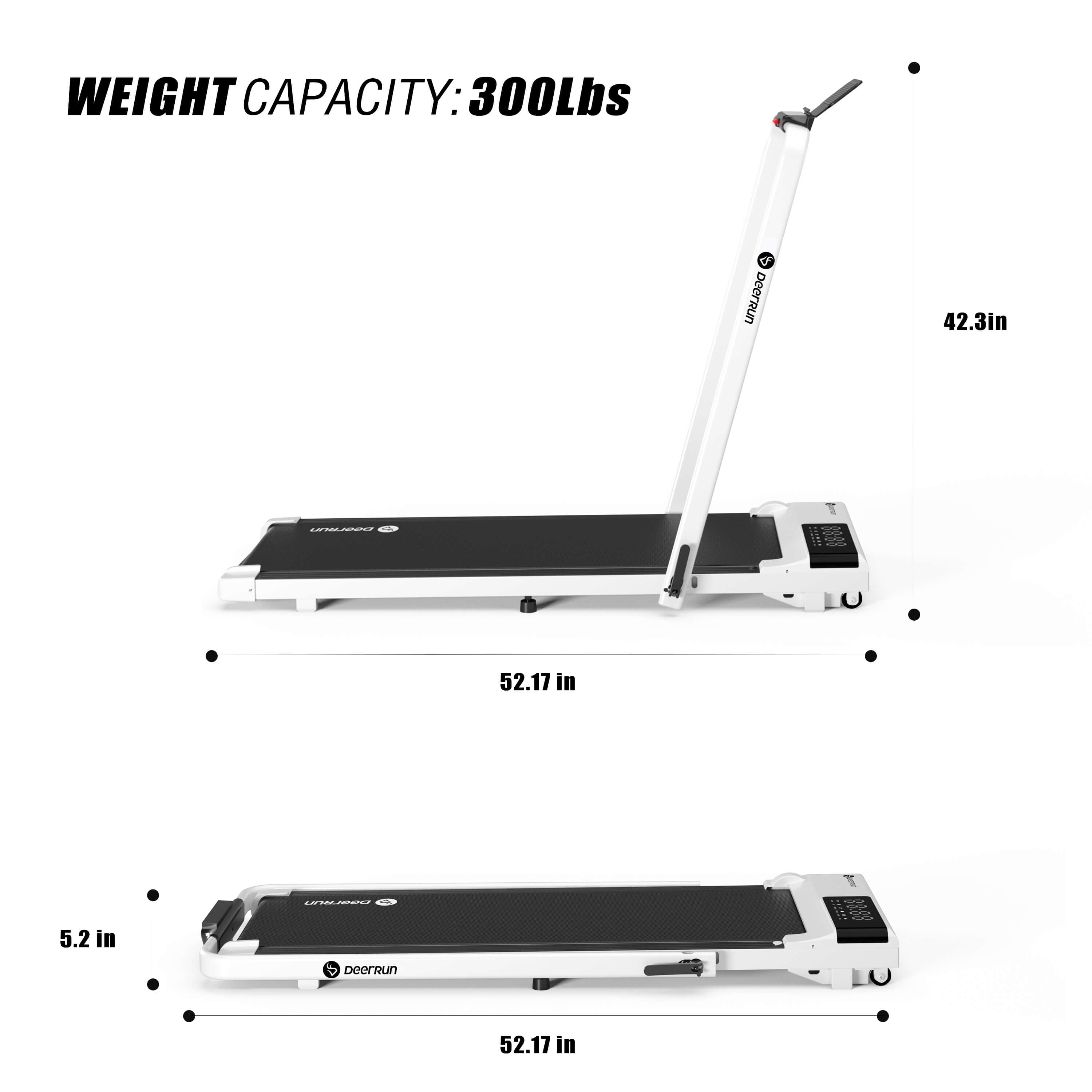 DeerRun A5 Pro Smart 2 in 1 Folding Treadmill White