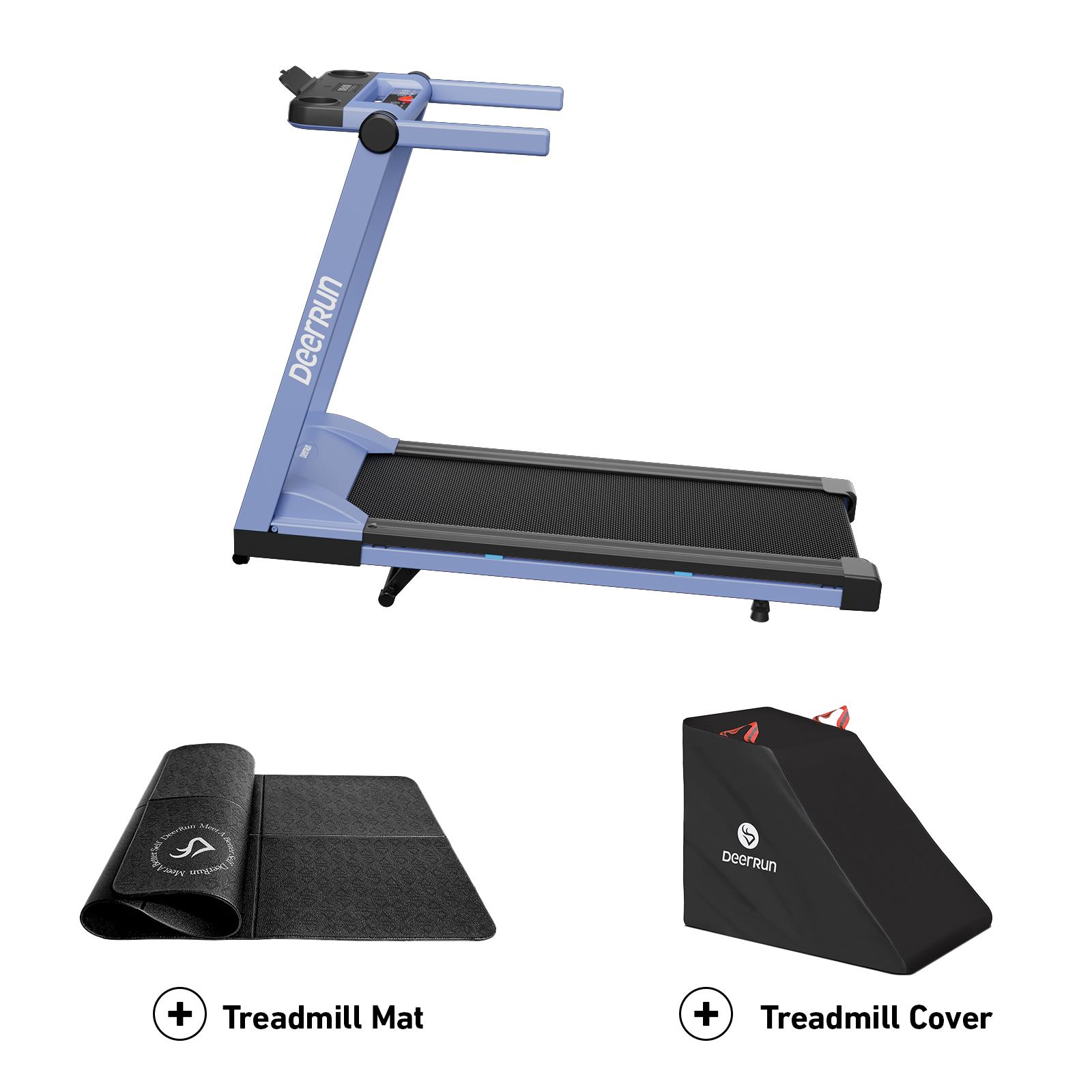 DeerRun A1 Pro Move+  6% Incline Foldable Treadmill——2025 Upgraded Chip & NFC Support | 350Lbs, 10mph Blue