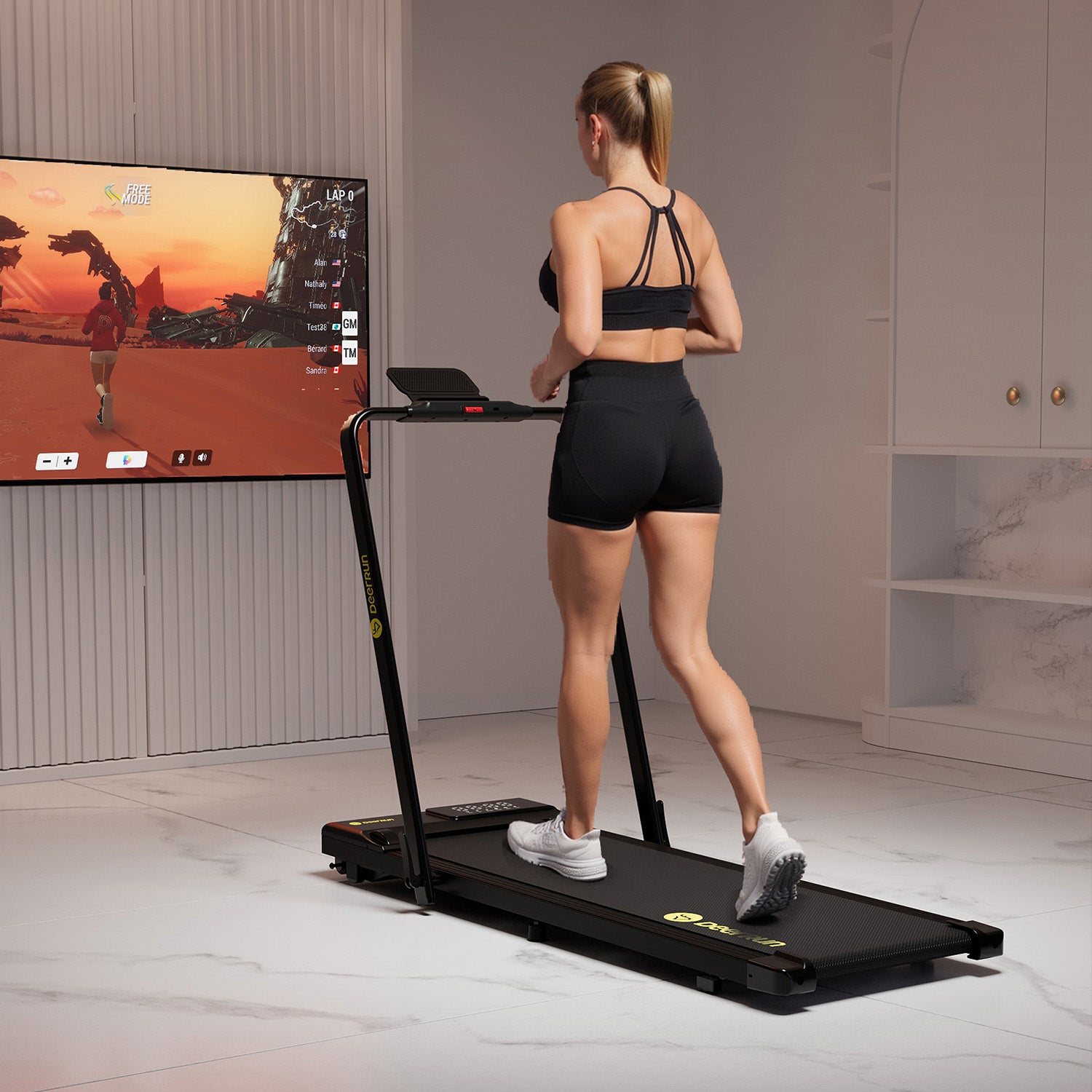 DeerRun A5 PRO Vitality – 2025 Smart 2-in-1 Foldable Treadmill, Upgraded Chip & NFC Support | 7.5mph, 300Lbs