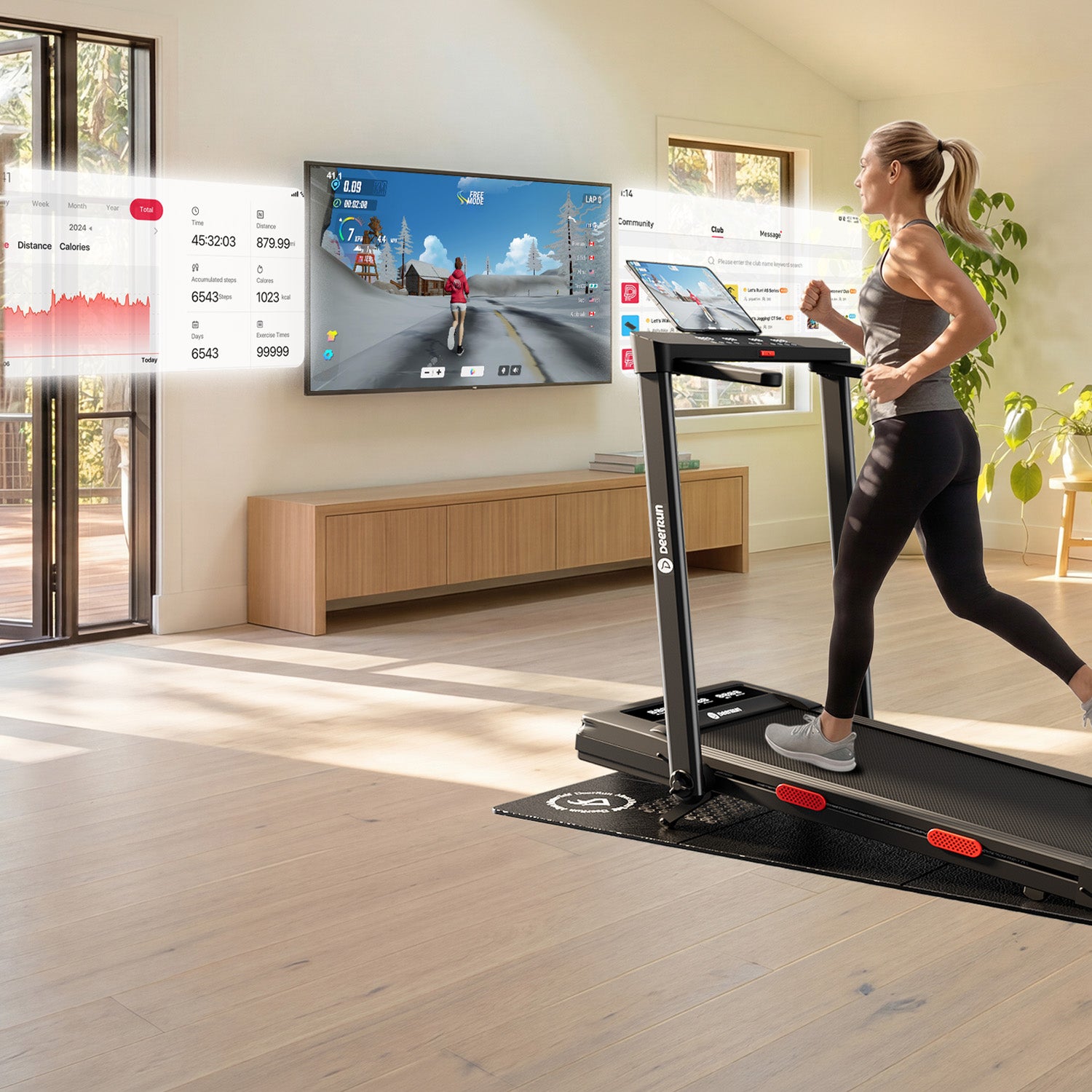 DeerRun Z10 Pro Muse Type 2 in 1 Foldable Treadmill with Remote Contro