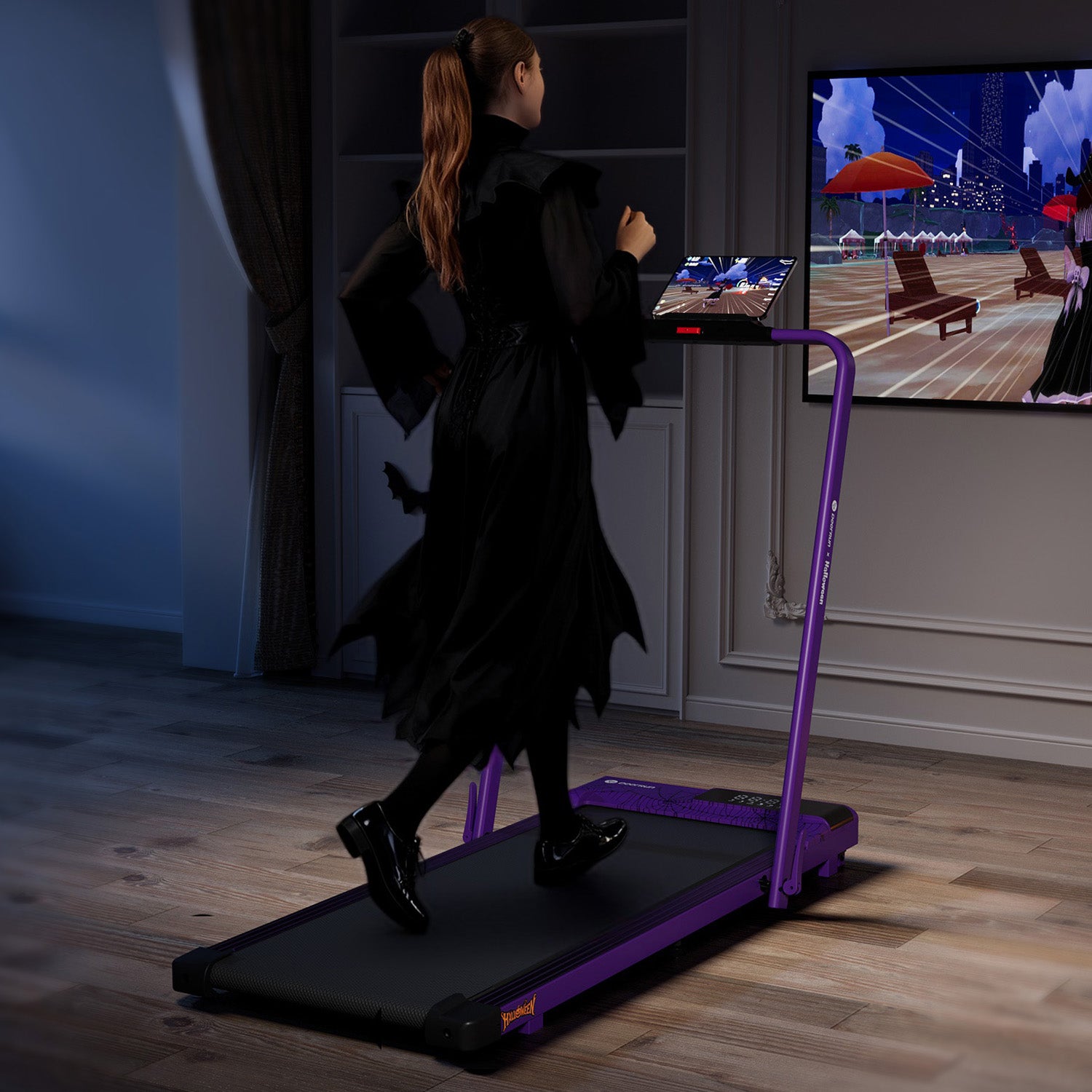 2025 Halloween Limited Edition Smart Foldable Treadmill Purple Cobweb | The Perfect Gift for Family Health